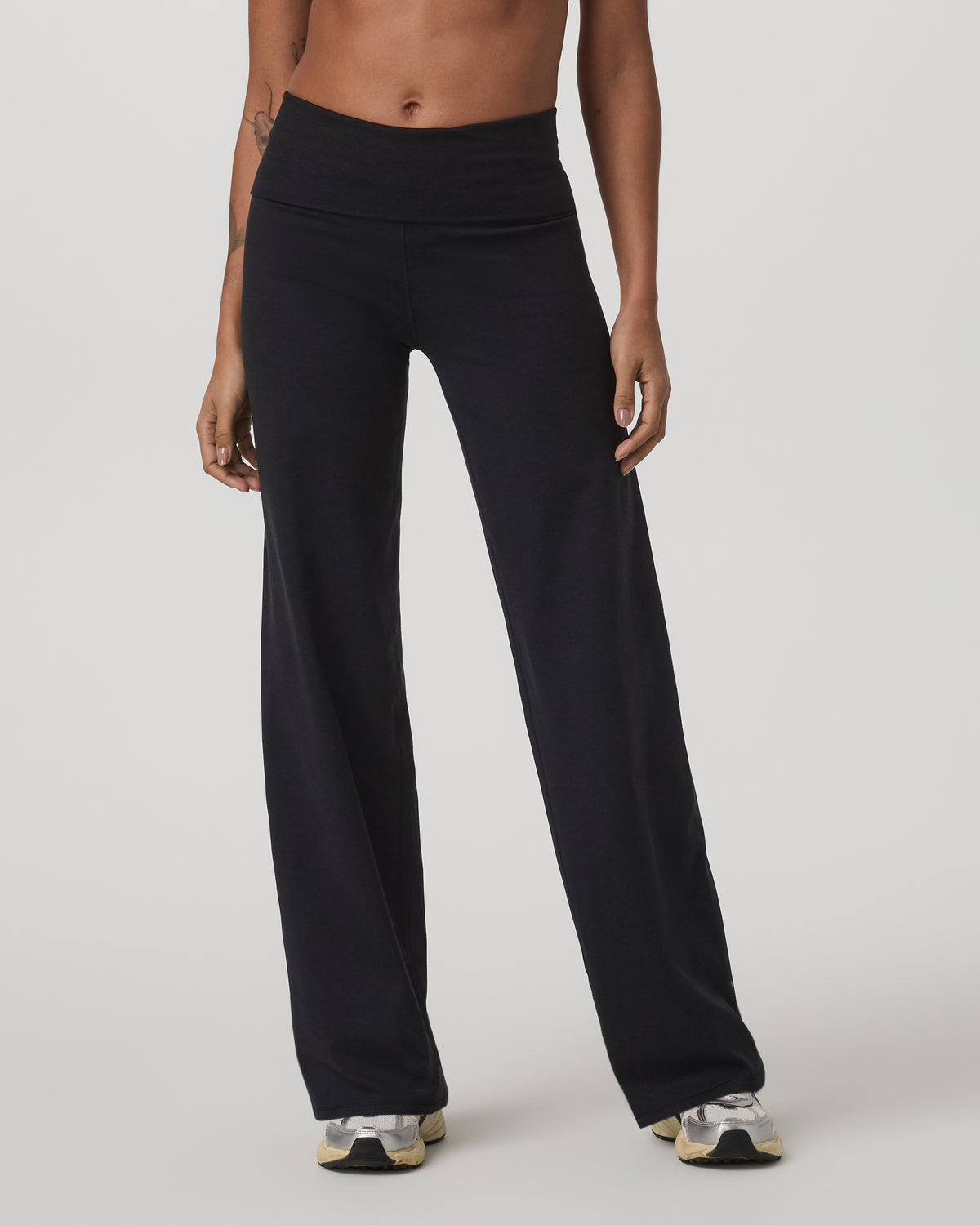 Women|New Vuori Granite Foldover Straight Leg Women's Black Heather Pant