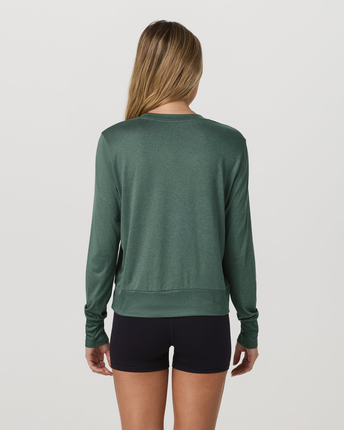 Women|New Vuori Daydream Crew Women's Agate Green Heather Long Sleeve
