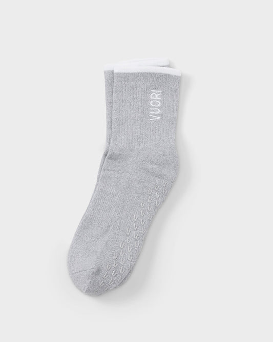 Women|Men|Accessories Vuori Half Crew Gripper Sock Light Heather Grey Grip