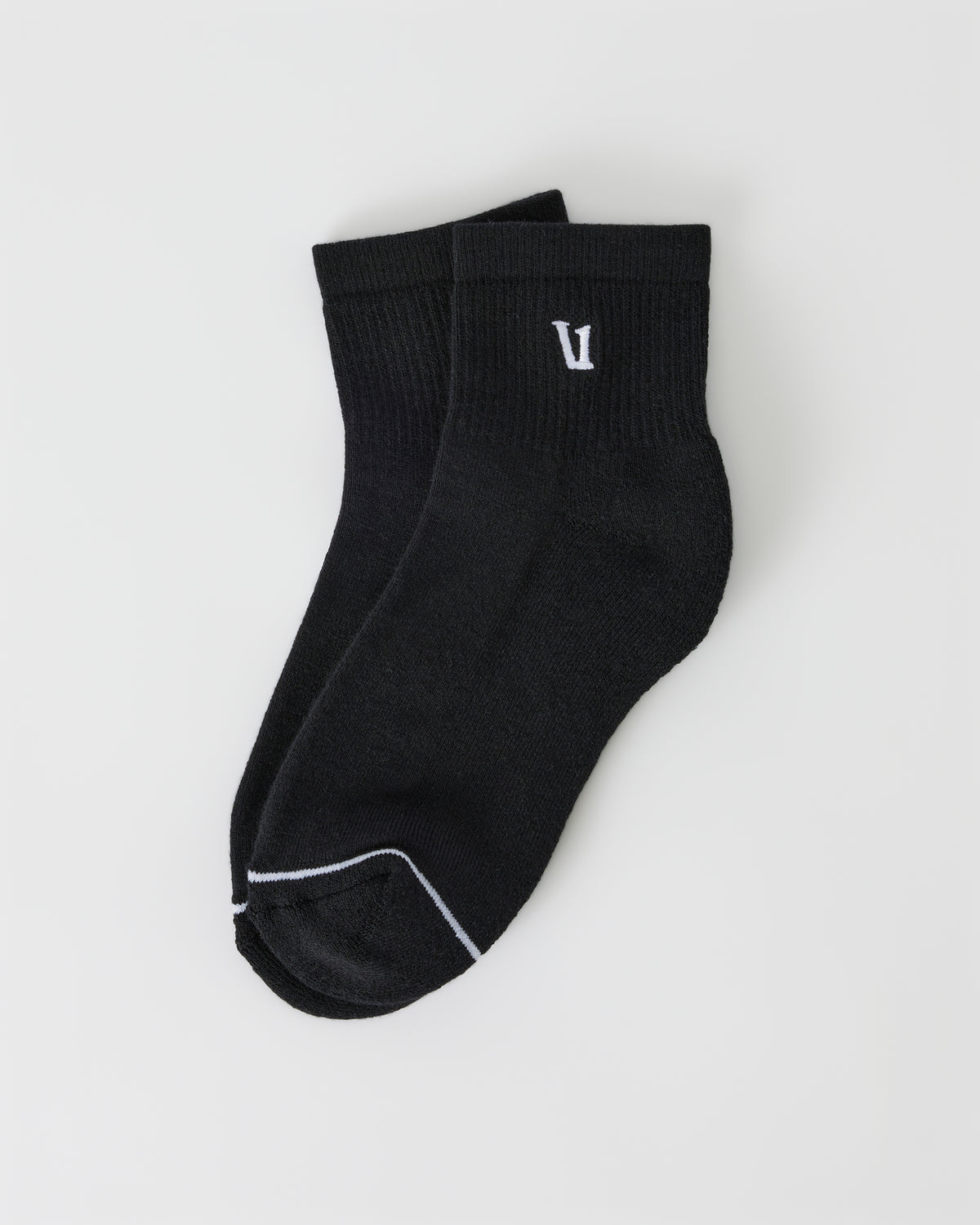 Women|Men|Accessories|New Vuori Quarter Crew V1 Sock 2.0 Black Quarter Crew Socks
