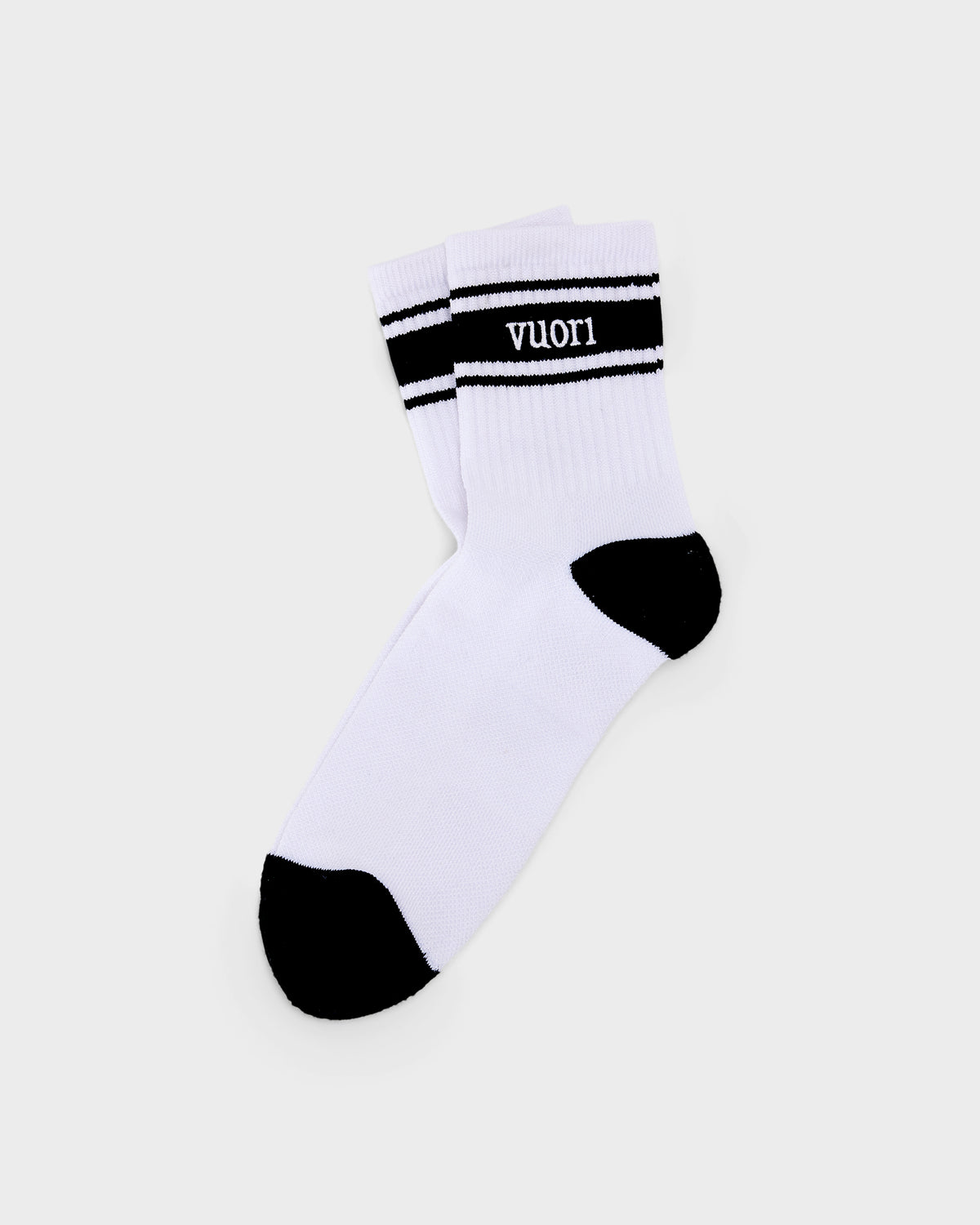 Women|Men|Accessories|New Vuori Half Crew Stripe Novelty Sock Black & White Stripe Socks