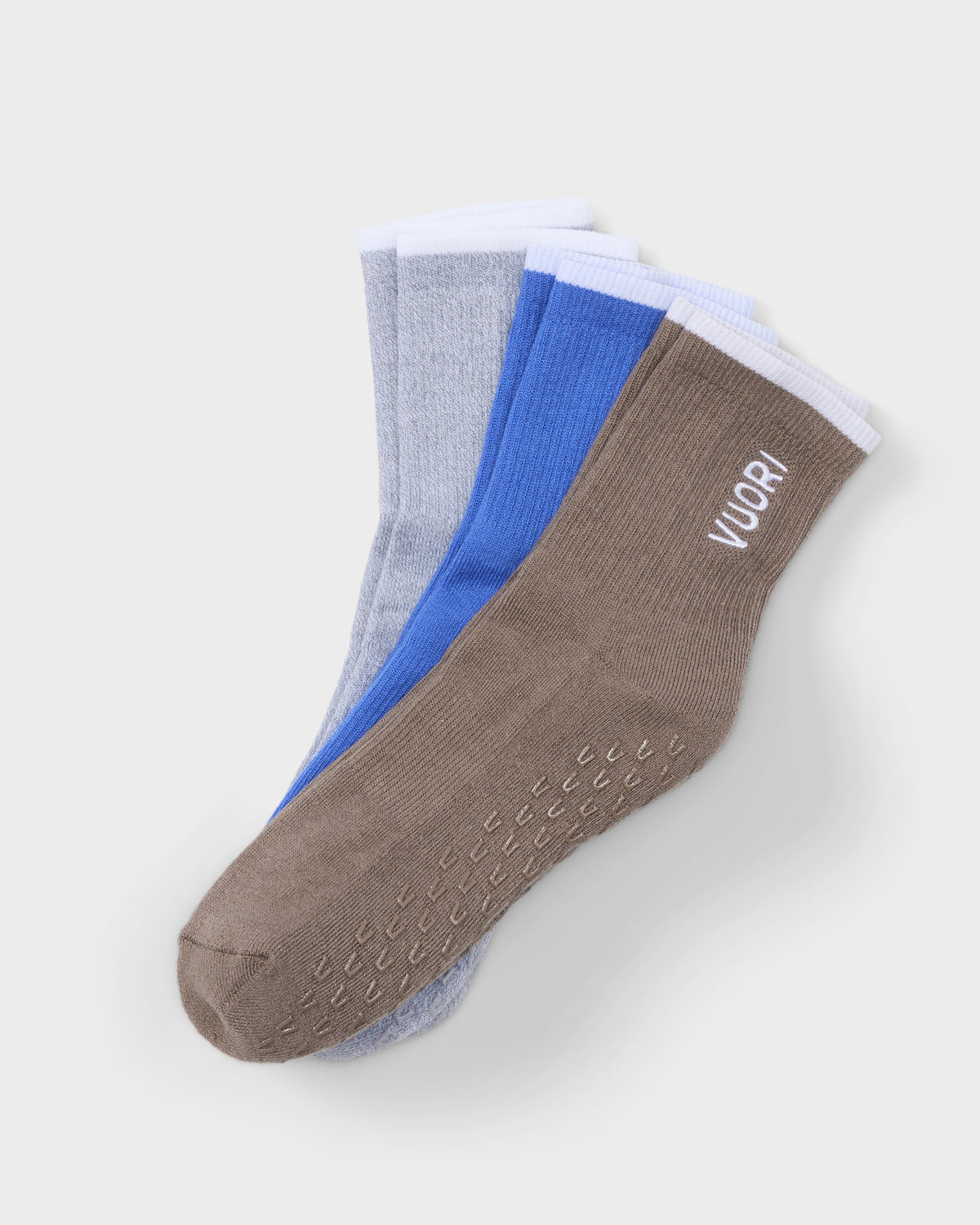 Women|Men|Accessories Vuori Half Crew Gripper Sock Smokey Taupe Grip Socks