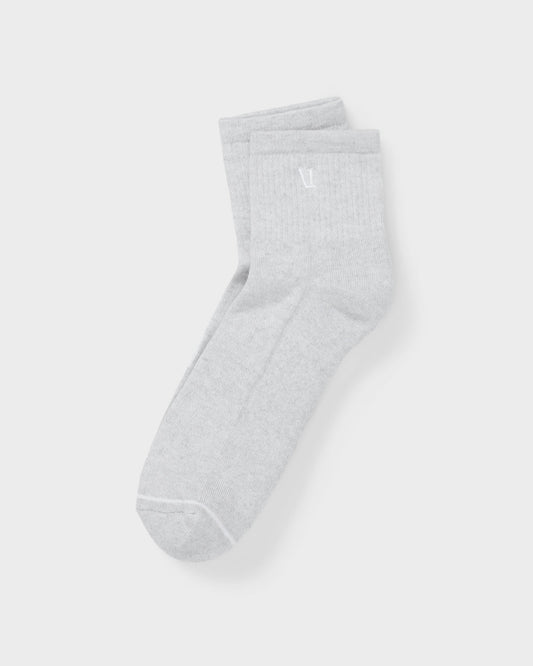Women|Men|Accessories|New Vuori Quarter Crew V1 Sock 2.0 White Heather Grey Crew Socks