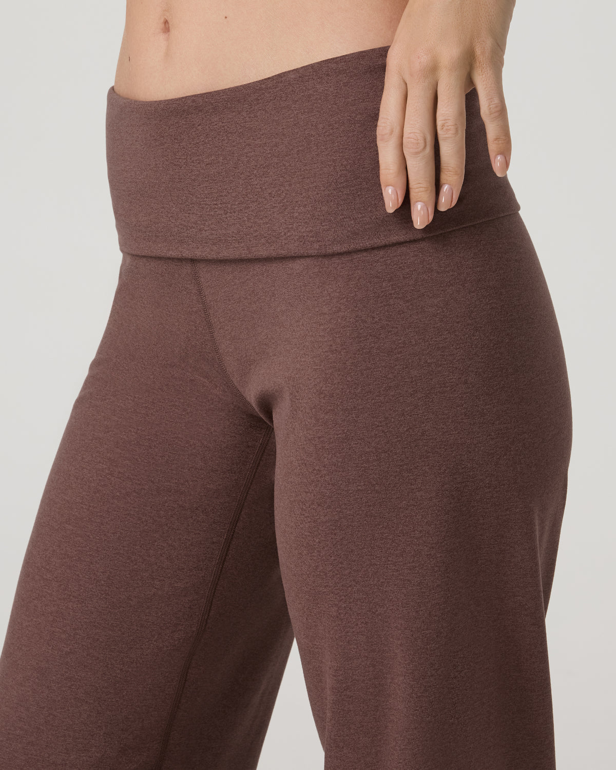 Women|New Vuori Granite Foldover Straight Leg Women's Sable Heather Pant
