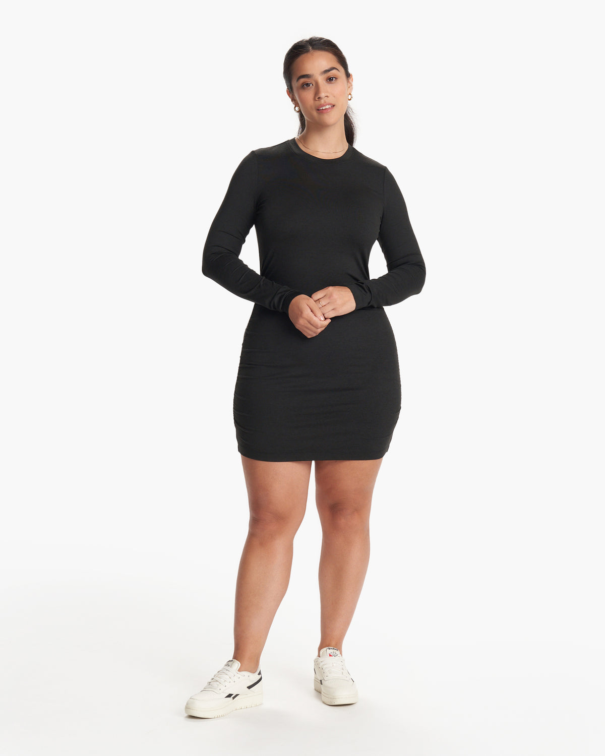 Women Vuori Long Sleeve Halo Essential Dress Black Heather