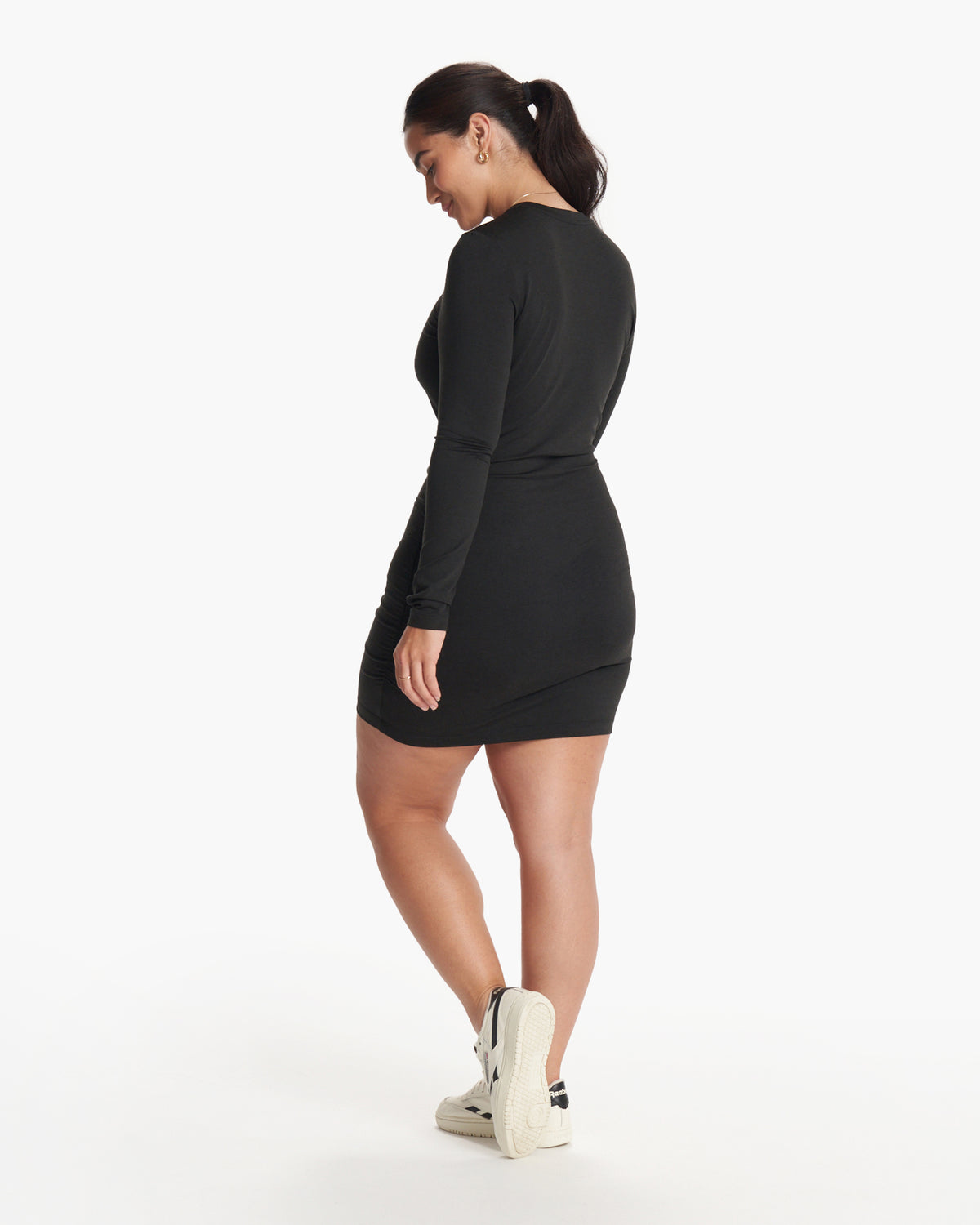 Women Vuori Long Sleeve Halo Essential Dress Black Heather
