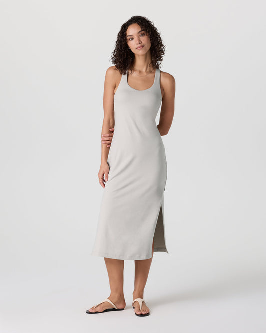 Women Vuori Halo Racerback Dress Ecru Heather