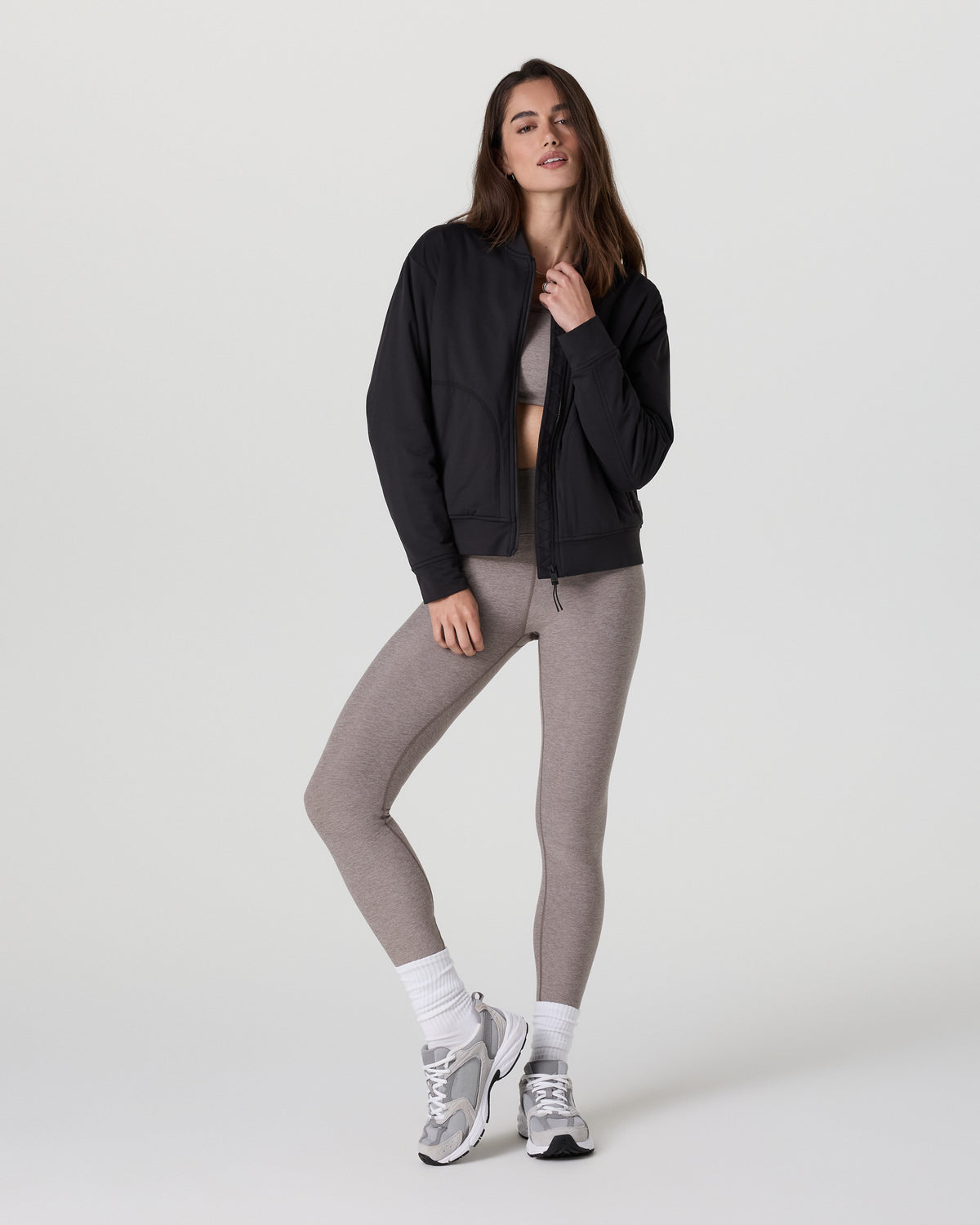 Women Vuori Halo Basin Bomber Women's Solid Black Jacket
