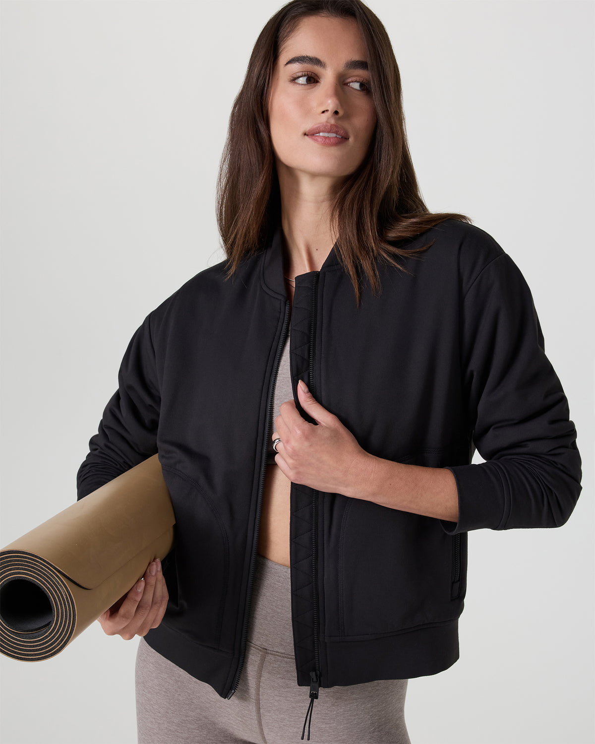 Women Vuori Halo Basin Bomber Women's Solid Black Jacket