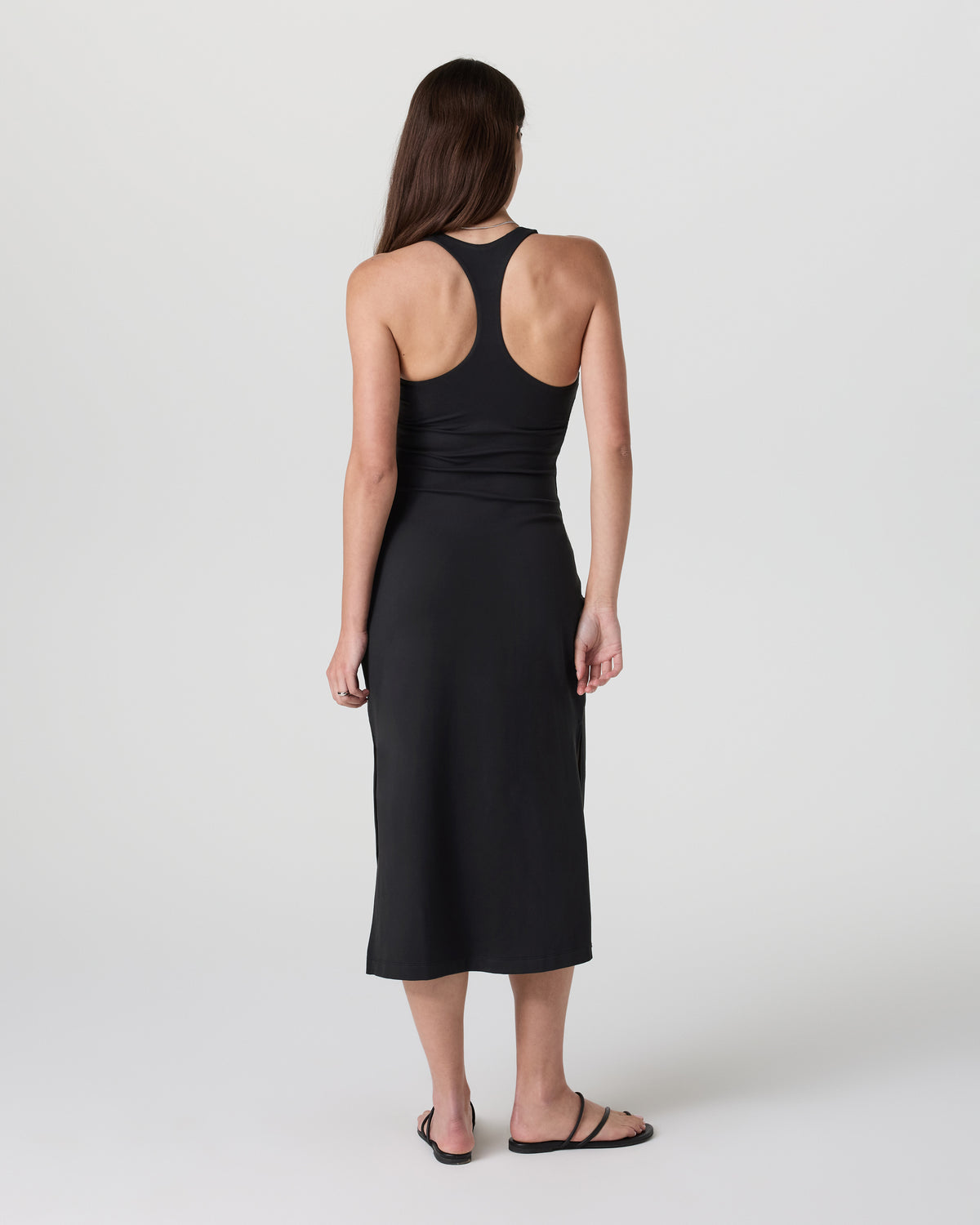 Women Vuori Halo Racerback Dress Solid Black