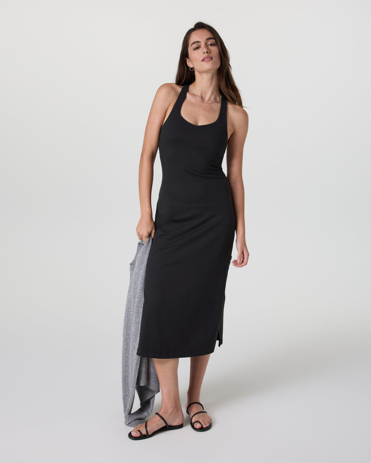 Women Vuori Halo Racerback Dress Solid Black