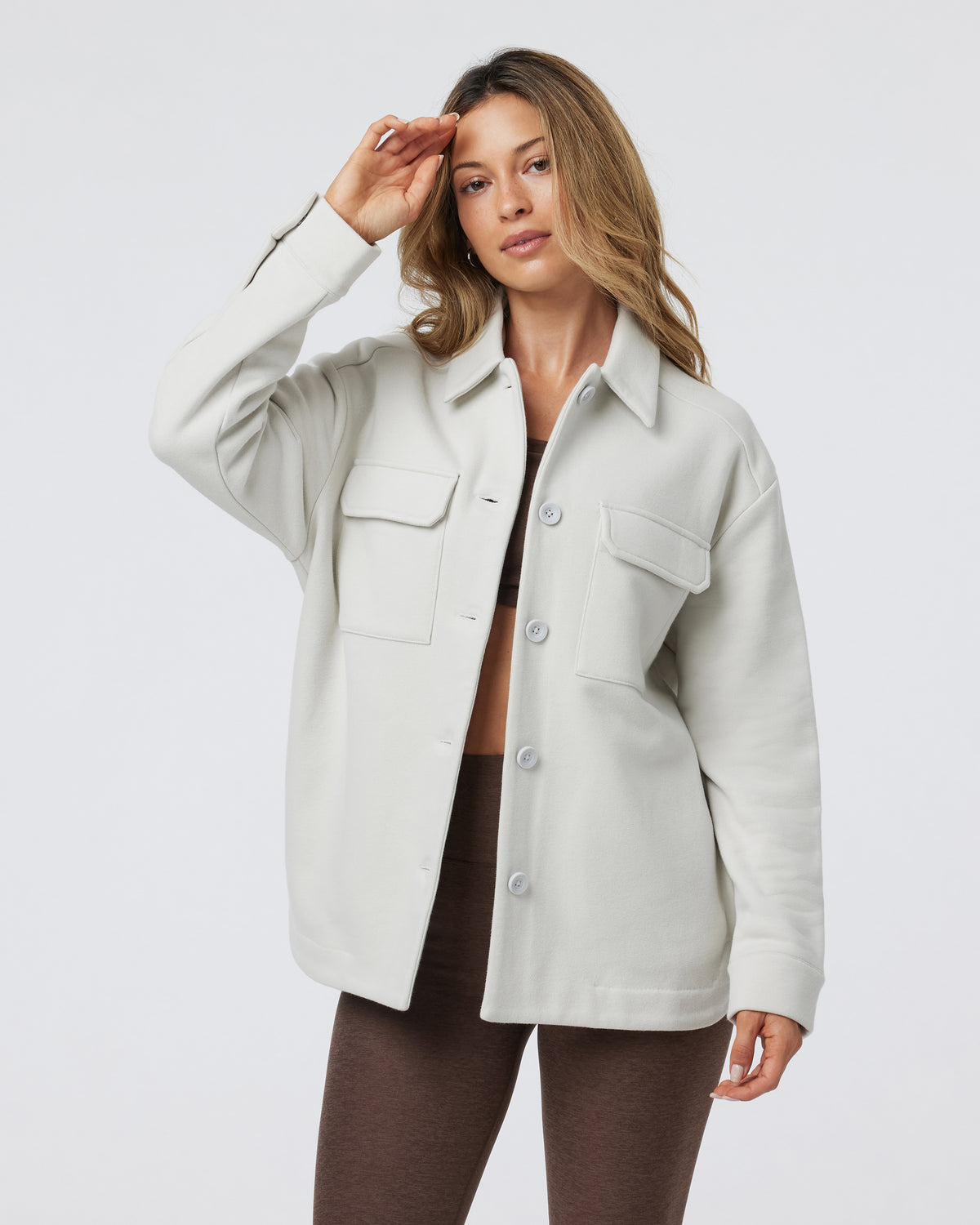 Women Vuori Restore Shirt Jacket Salt French Terry Shirt