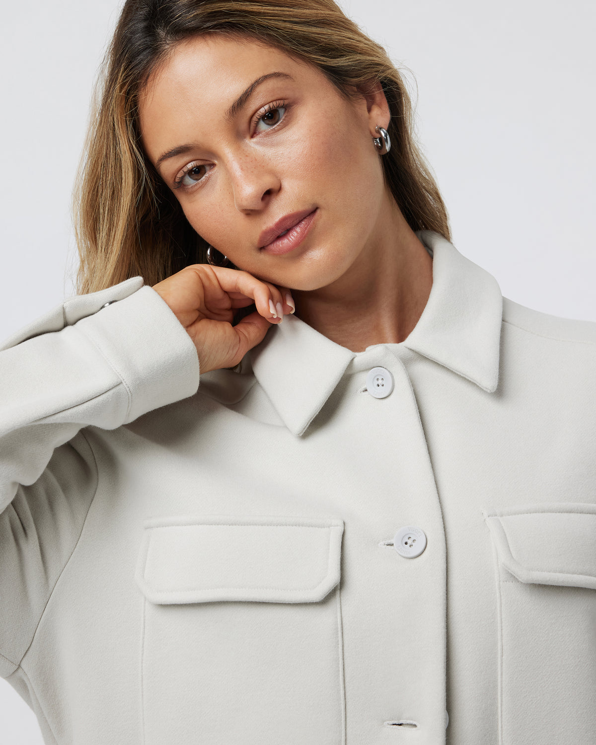 Women Vuori Restore Shirt Jacket Salt French Terry Shirt