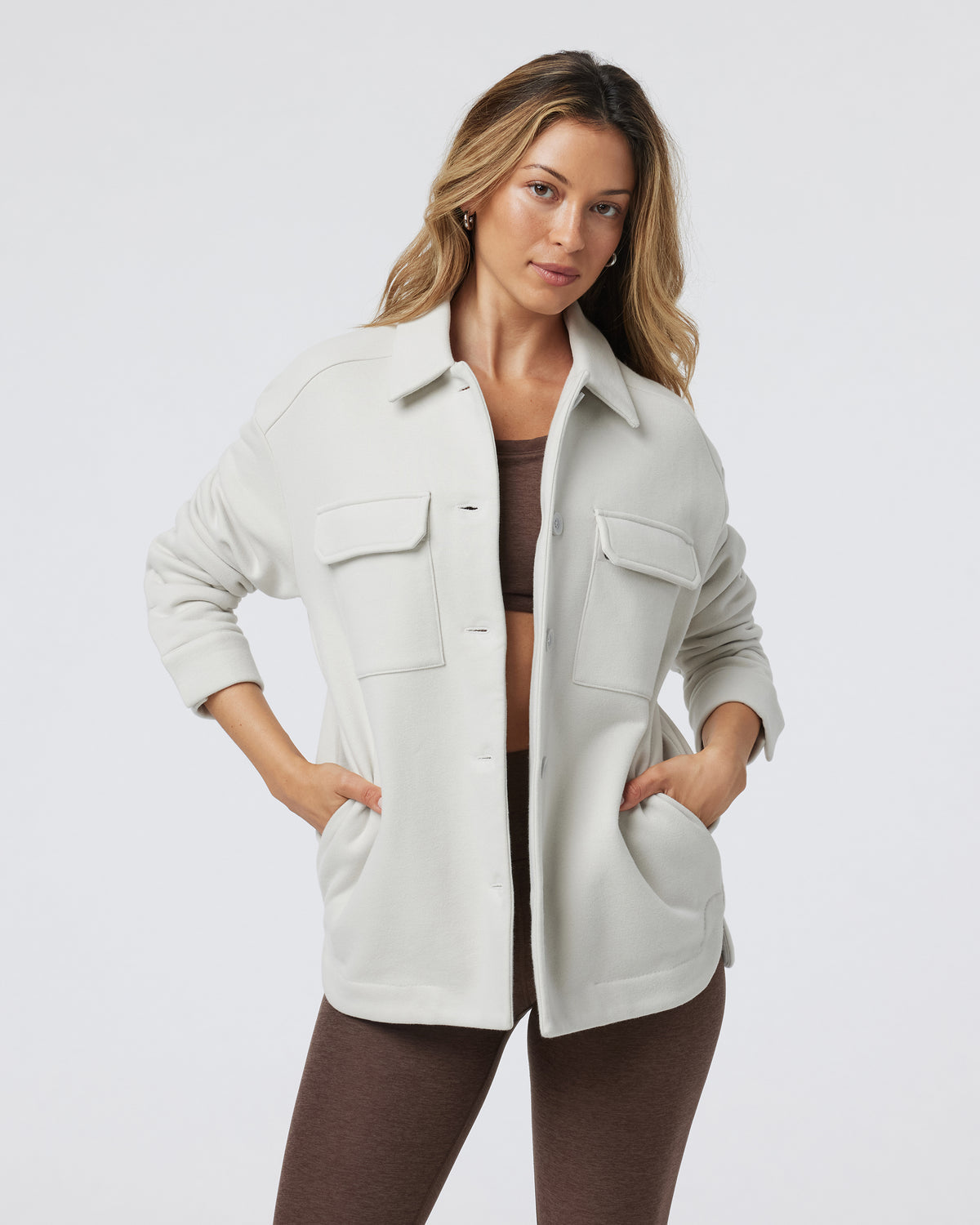 Women Vuori Restore Shirt Jacket Salt French Terry Shirt