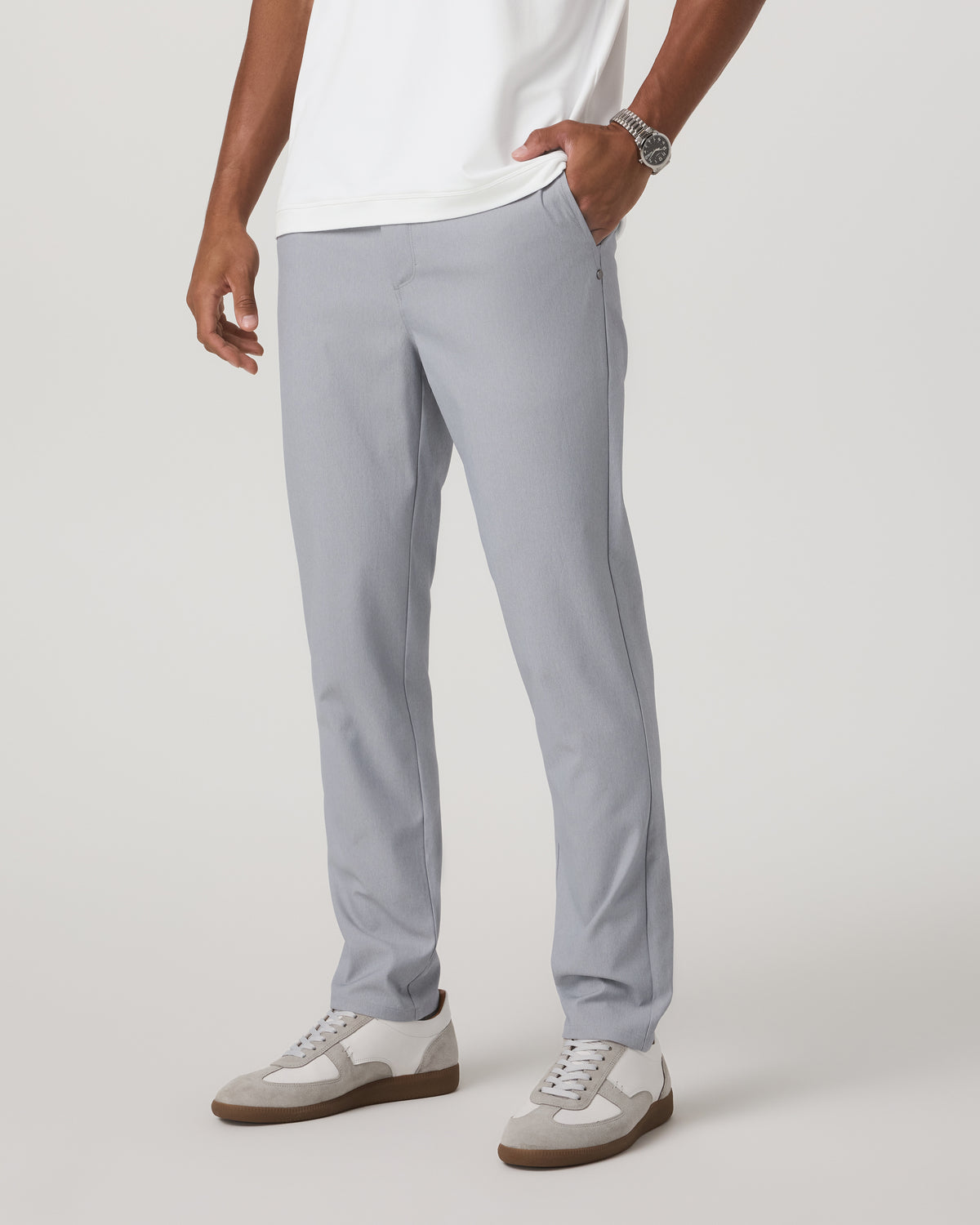 Men Vuori Cascade Tech Chino Athletic Slim Fit 30" Heather Grey