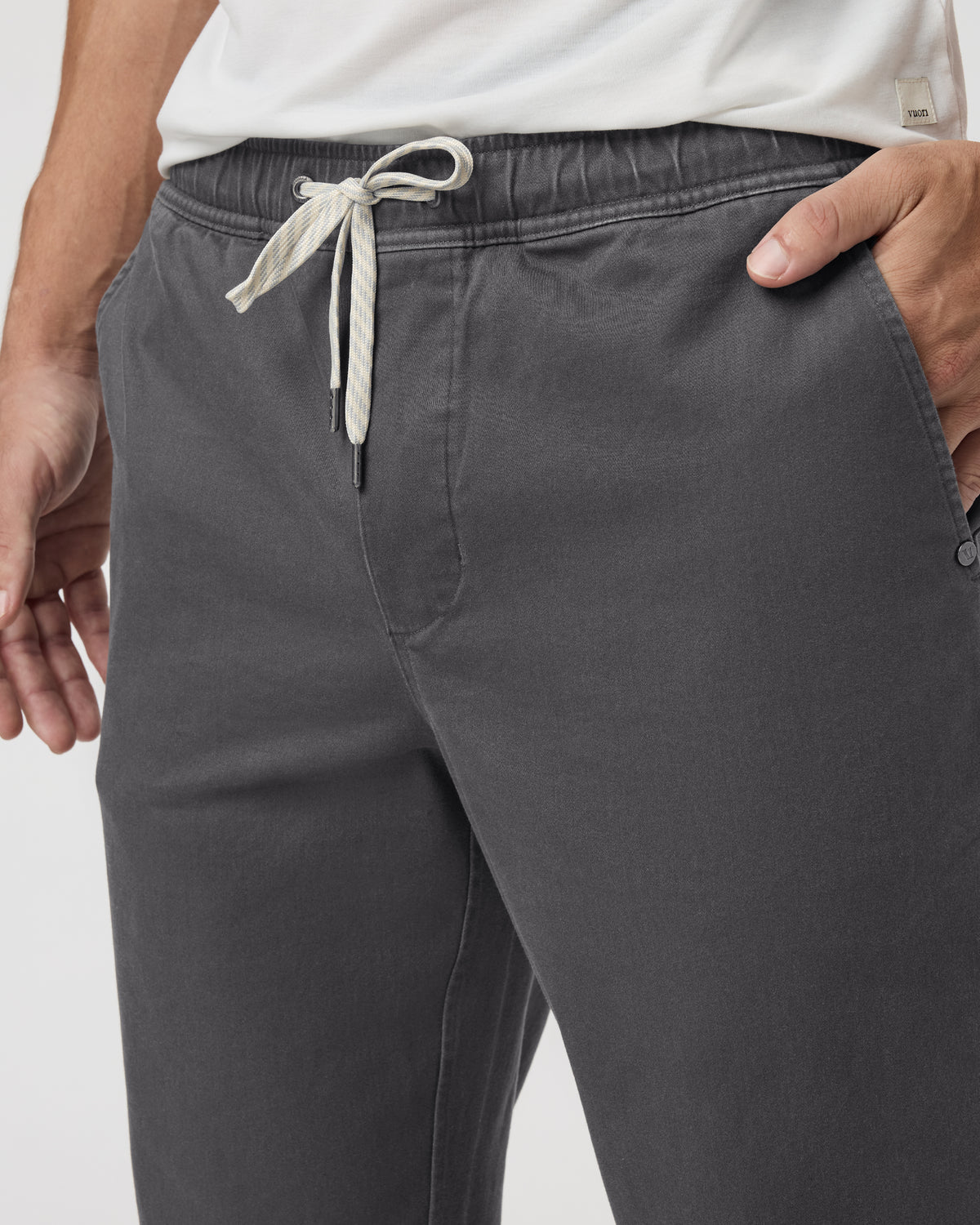 Men Vuori Fletcher Elastic Waist Pant Athletic Slim Fit 30" Dark Pewter