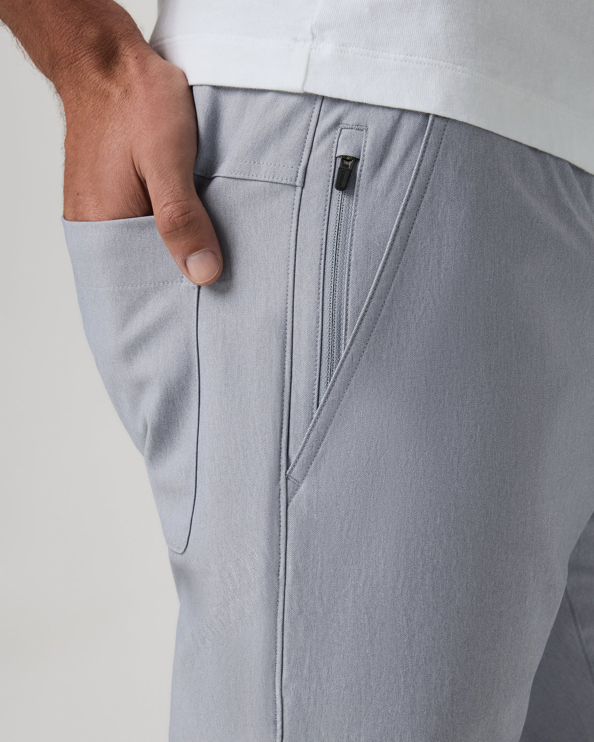 Men Vuori Cascade Elastic Waist Trouser Classic Fit 30" Heather Grey