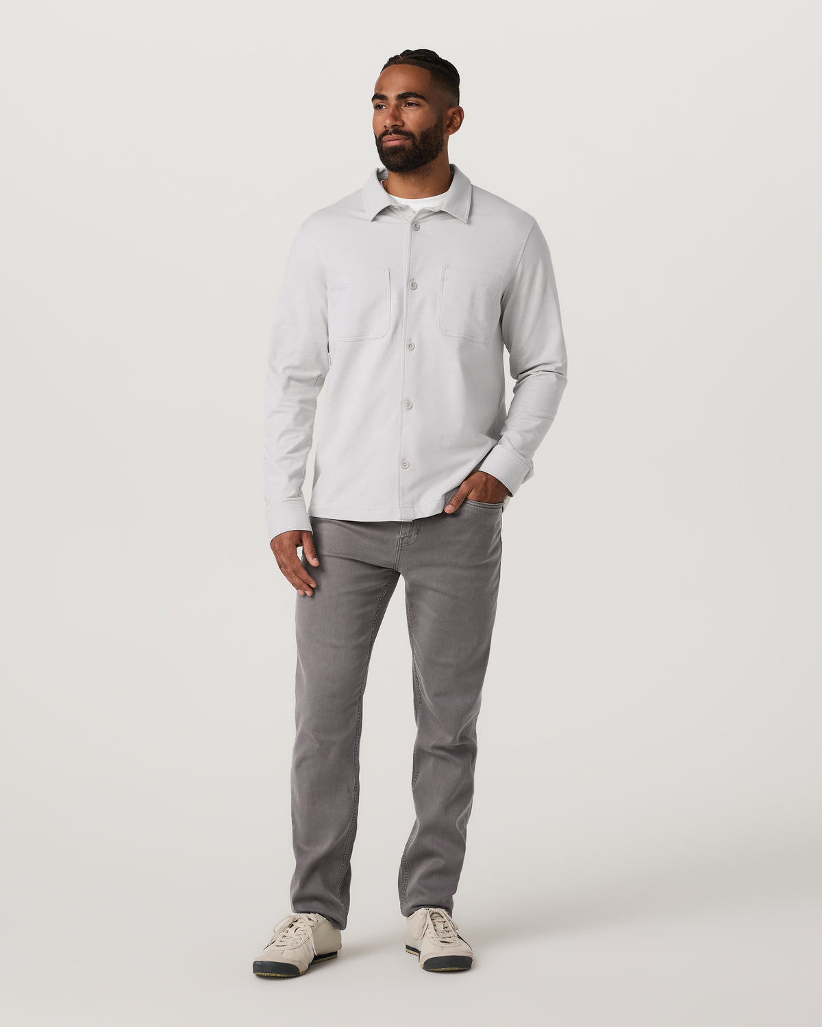 Men Vuori Benton Stretch Twill Pant Athletic Slim Fit 32" Cavern Grey