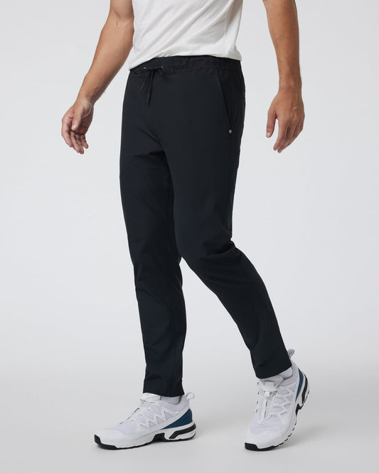 Men Vuori Meta Elastic Waist Pant Black 5-Pocket Stretch Pants