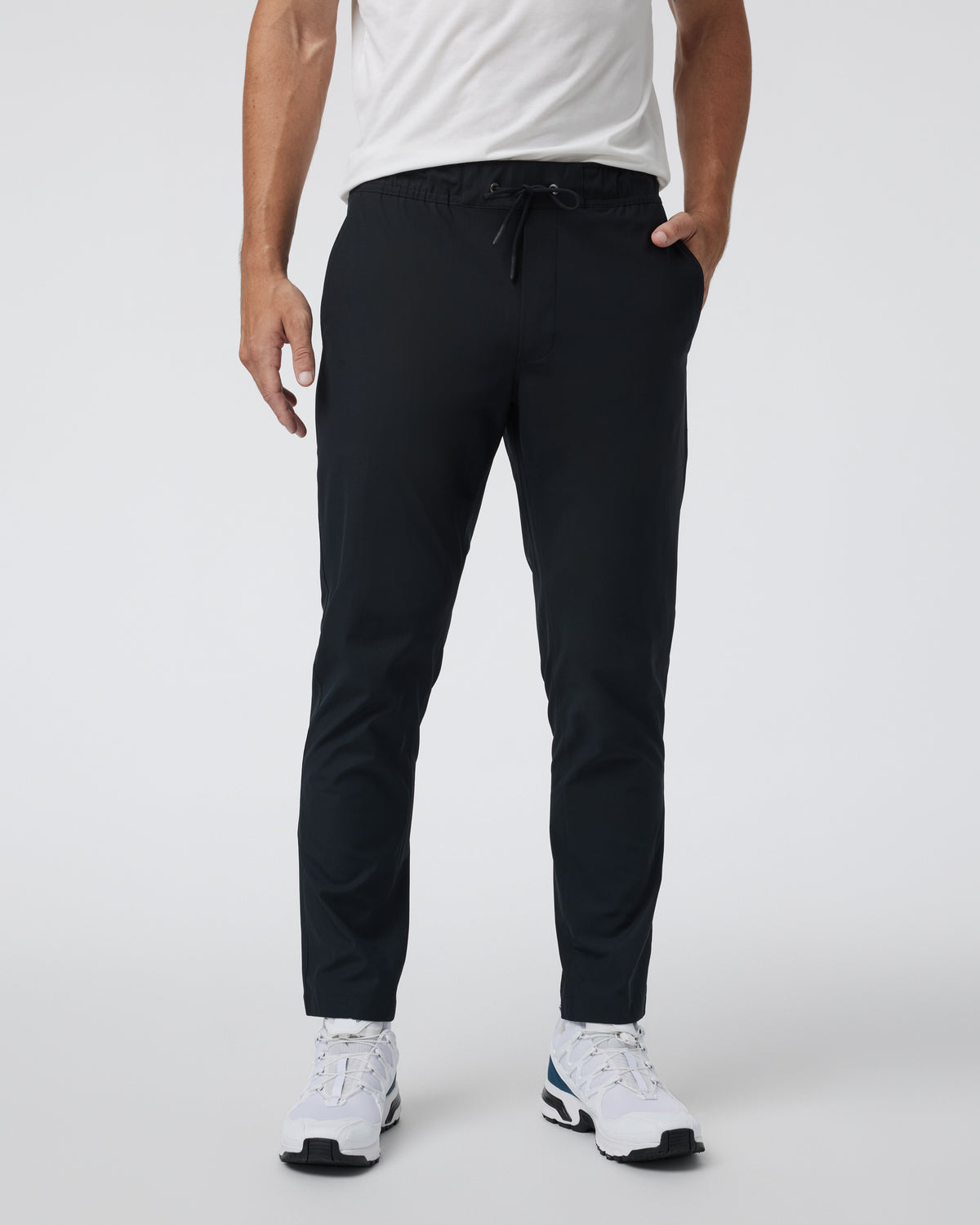 Men Vuori Meta Elastic Waist Pant Black 5-Pocket Stretch Pants