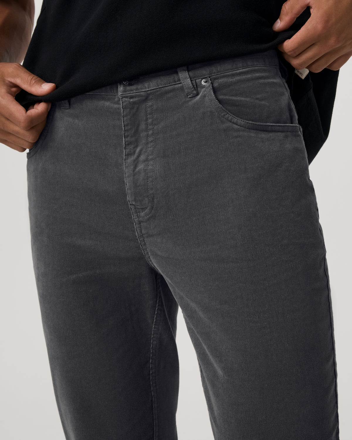 Men Vuori Optimist 5 Pocket Cord Pant Athletic Slim Fit Charcoal