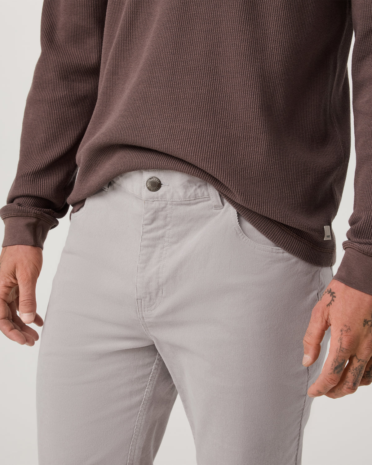 Men Vuori Optimist 5 Pocket Cord Pant Athletic Slim Fit Amethyst Grey