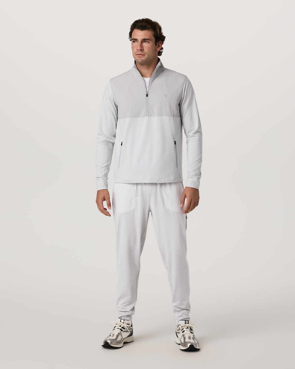 Men Vuori Sunday Mixed Media Jogger 28" Men's Frost Grey Joggers