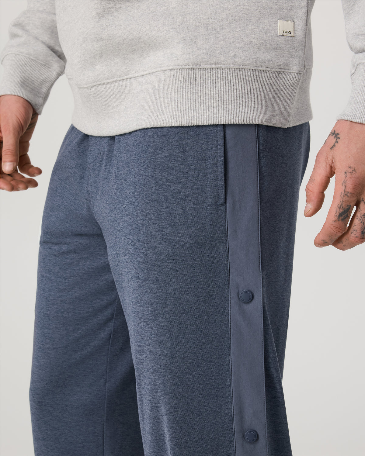 Men Vuori Sunday Warm Up Pant 30" Men's Azure Heather Pants