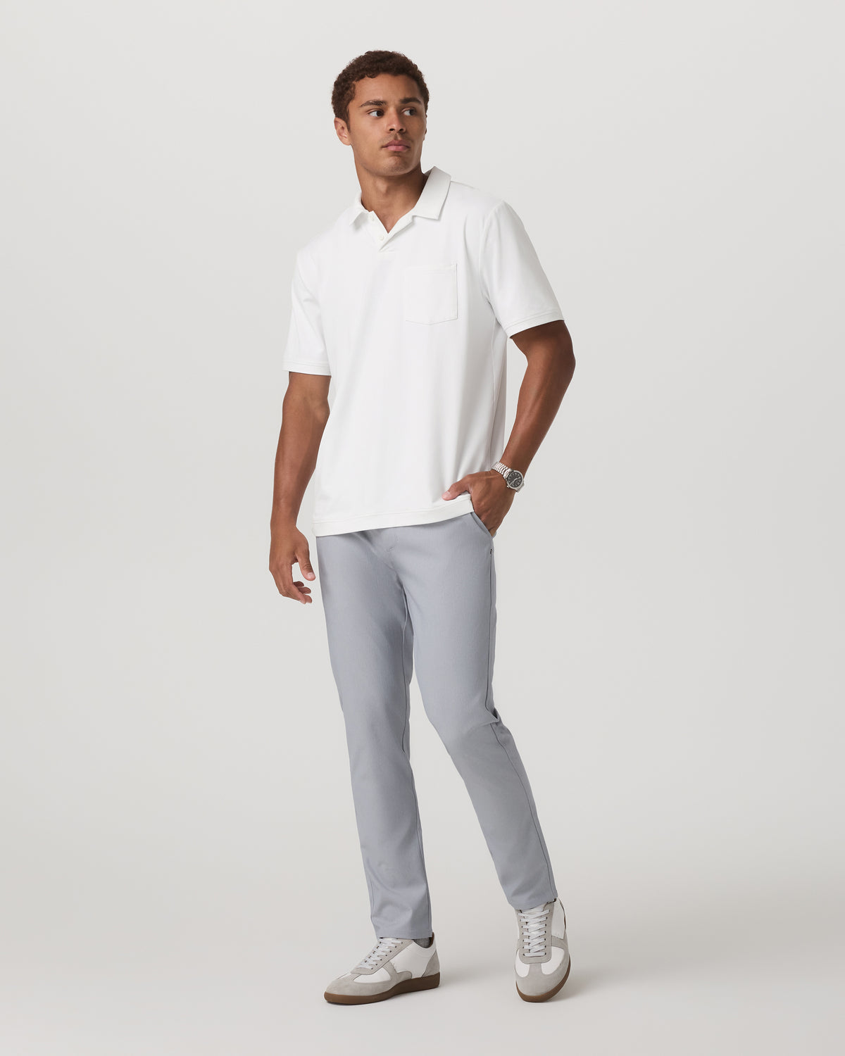 Men Vuori Cascade Tech Chino Athletic Slim Fit 32" Heather Grey