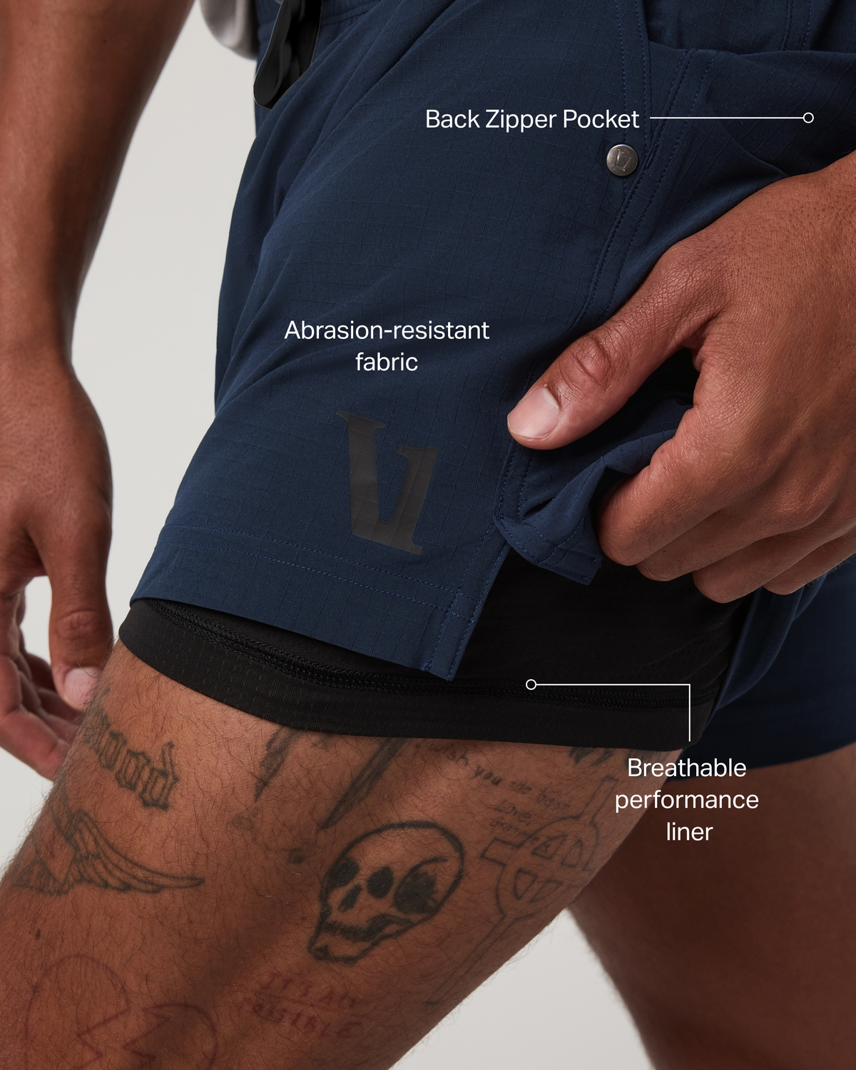 Men Vuori HardKore Short Lined 5" Men's Ink Performance Shorts