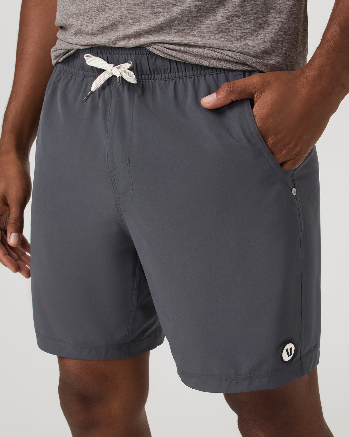 Men Vuori Kore Short Unlined 7" Charcoal Unlined Athletic Shorts