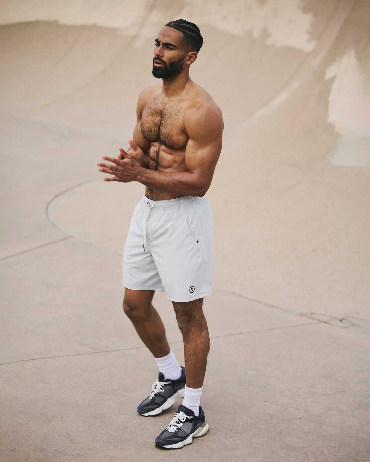 Men Vuori Kore Short Lined 7" Men's Sky Grey Athletic Shorts