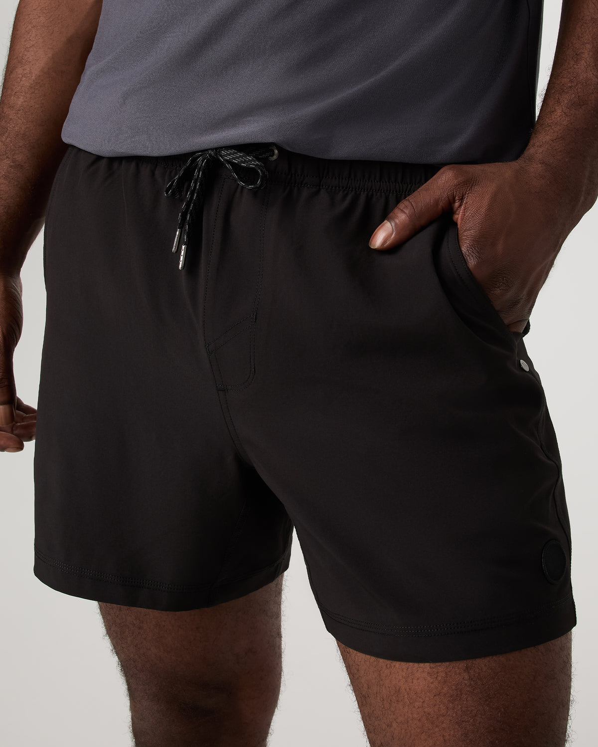 Men Vuori Kore Short Lined 5" Black Tonal Athletic Shorts