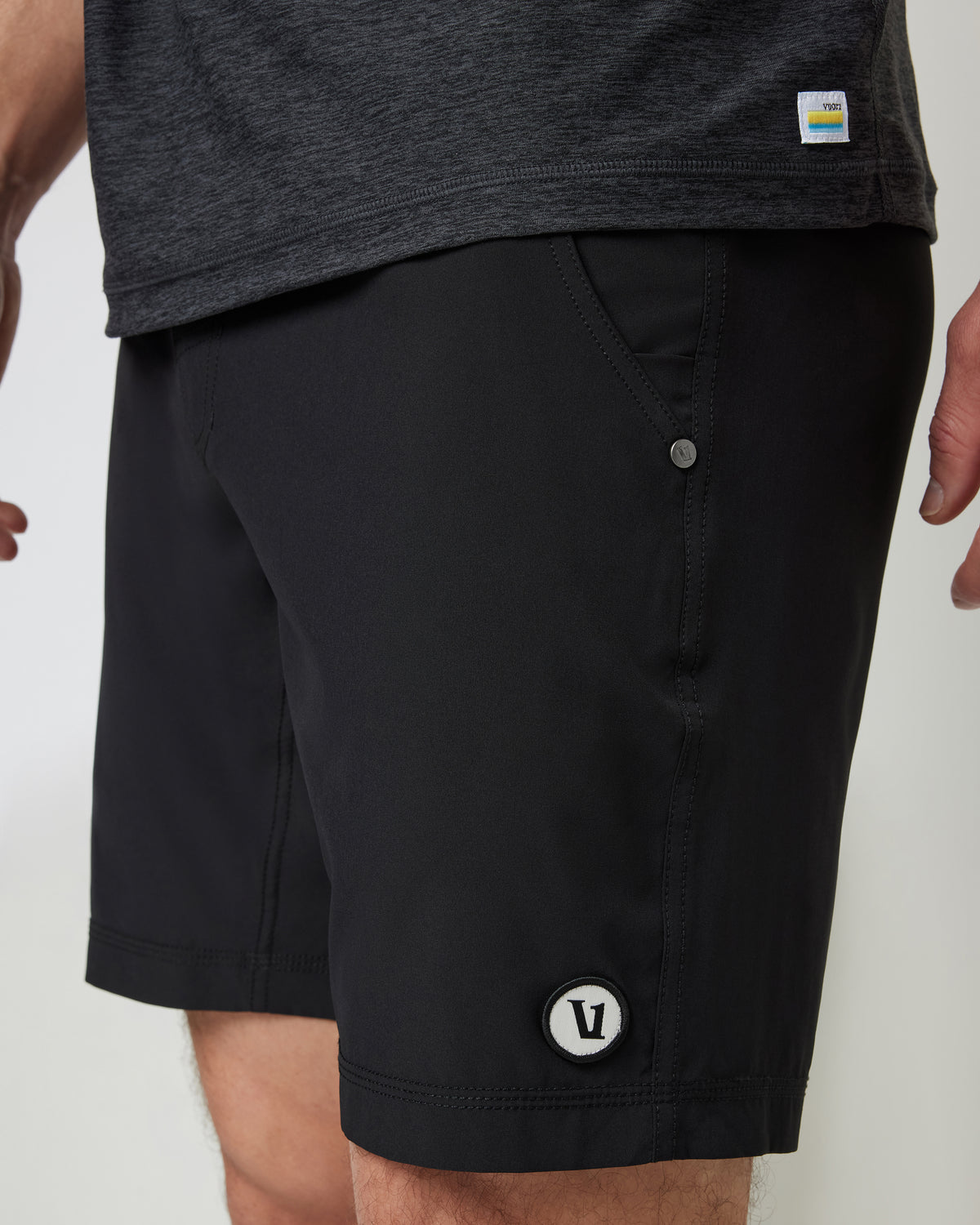 Men Vuori Kore Short Lined 9" Men's Black Shorts 9 Inch Inseam