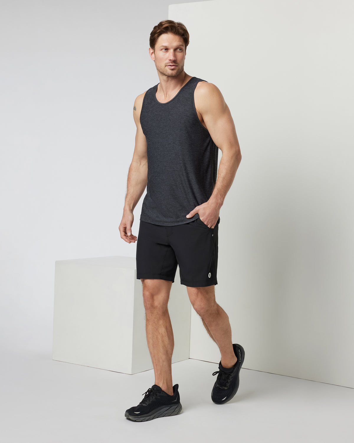 Men Vuori Kore Short Lined 9" Men's Black Shorts 9 Inch Inseam