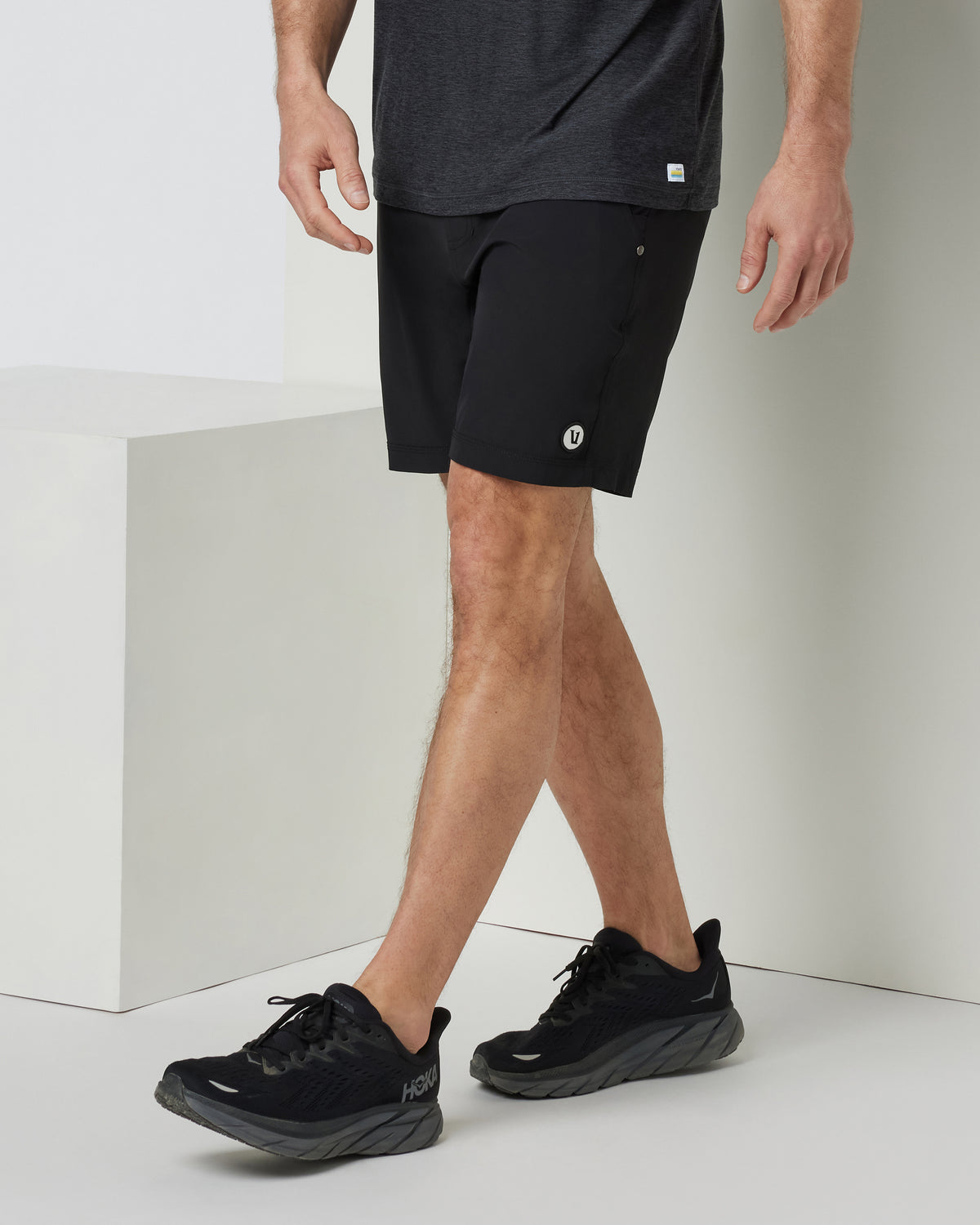 Men Vuori Kore Short Lined 9" Men's Black Shorts 9 Inch Inseam