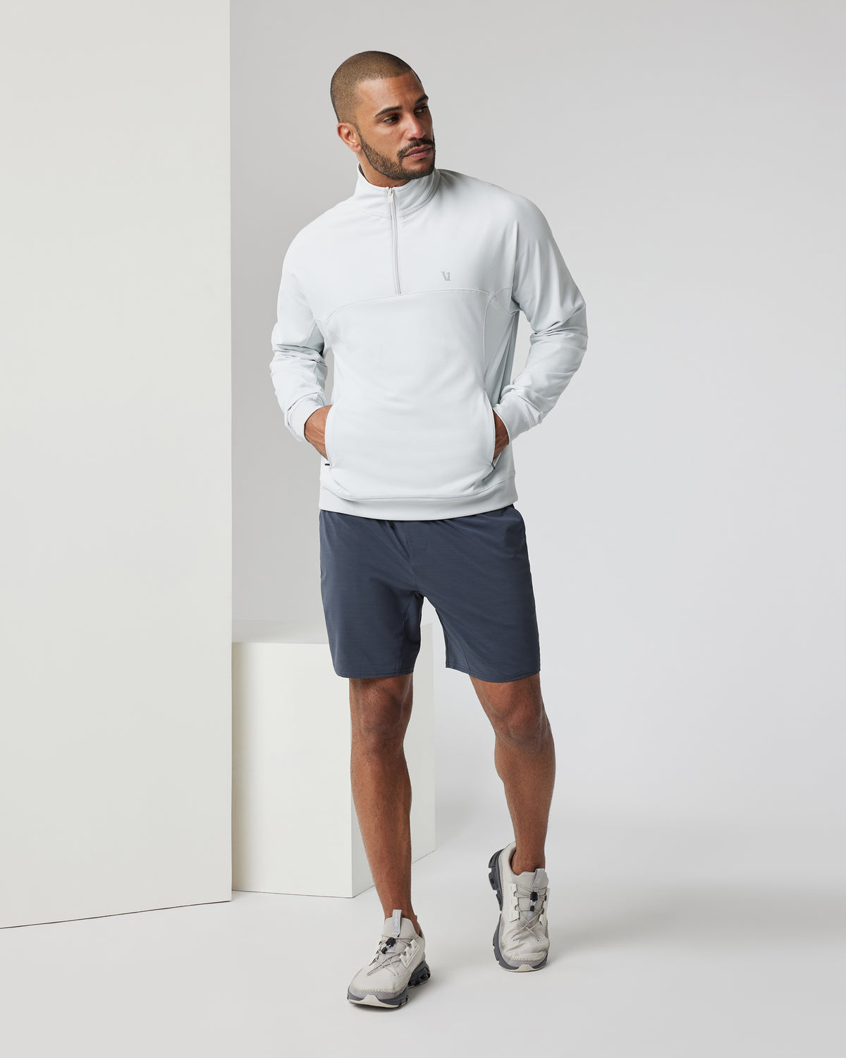Men Vuori Elevate Kore Short Lined 7" Men's Navy Performance Shorts