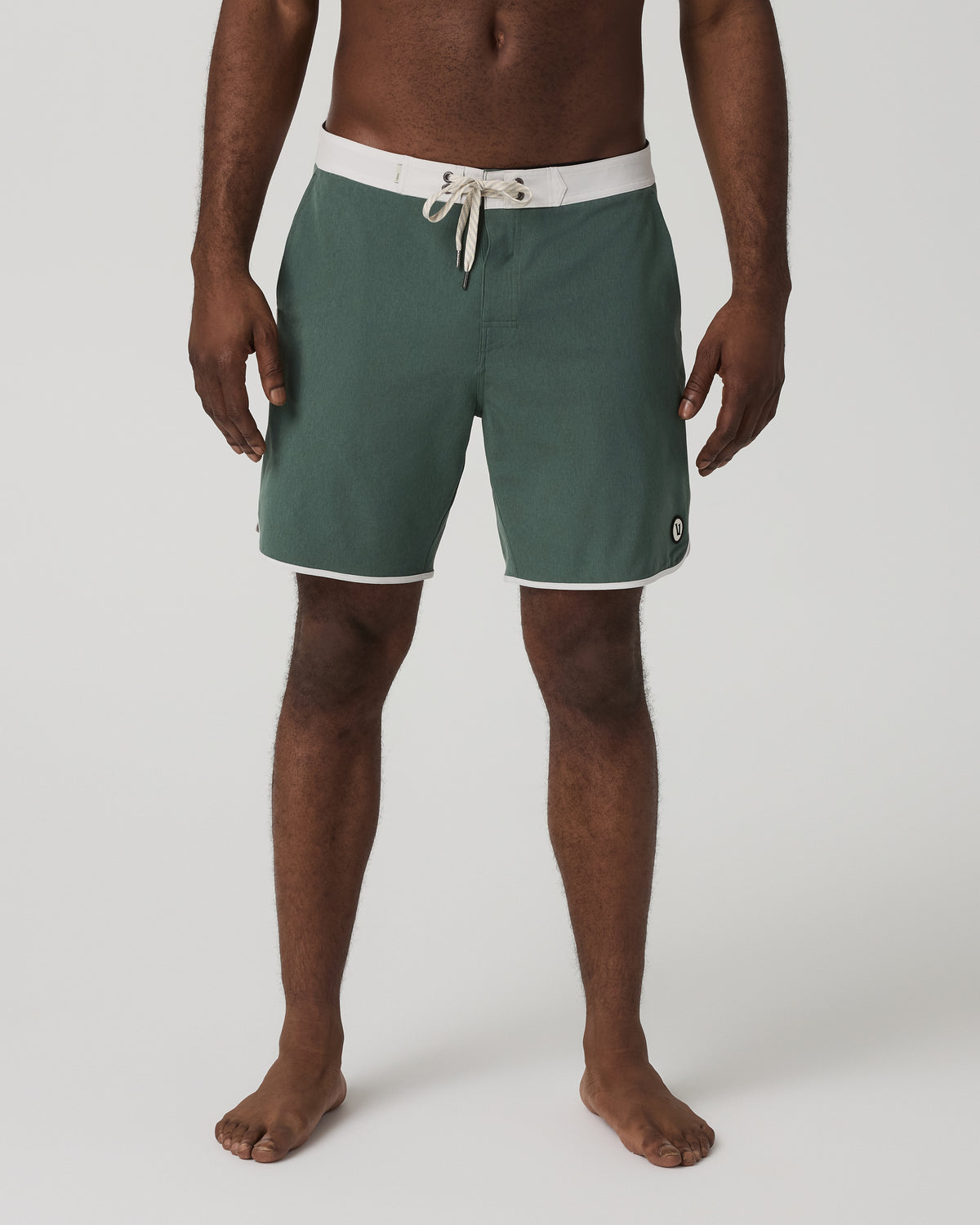 Men Vuori Men's Cruise Boardshort 7" Agate Green Linen Texture