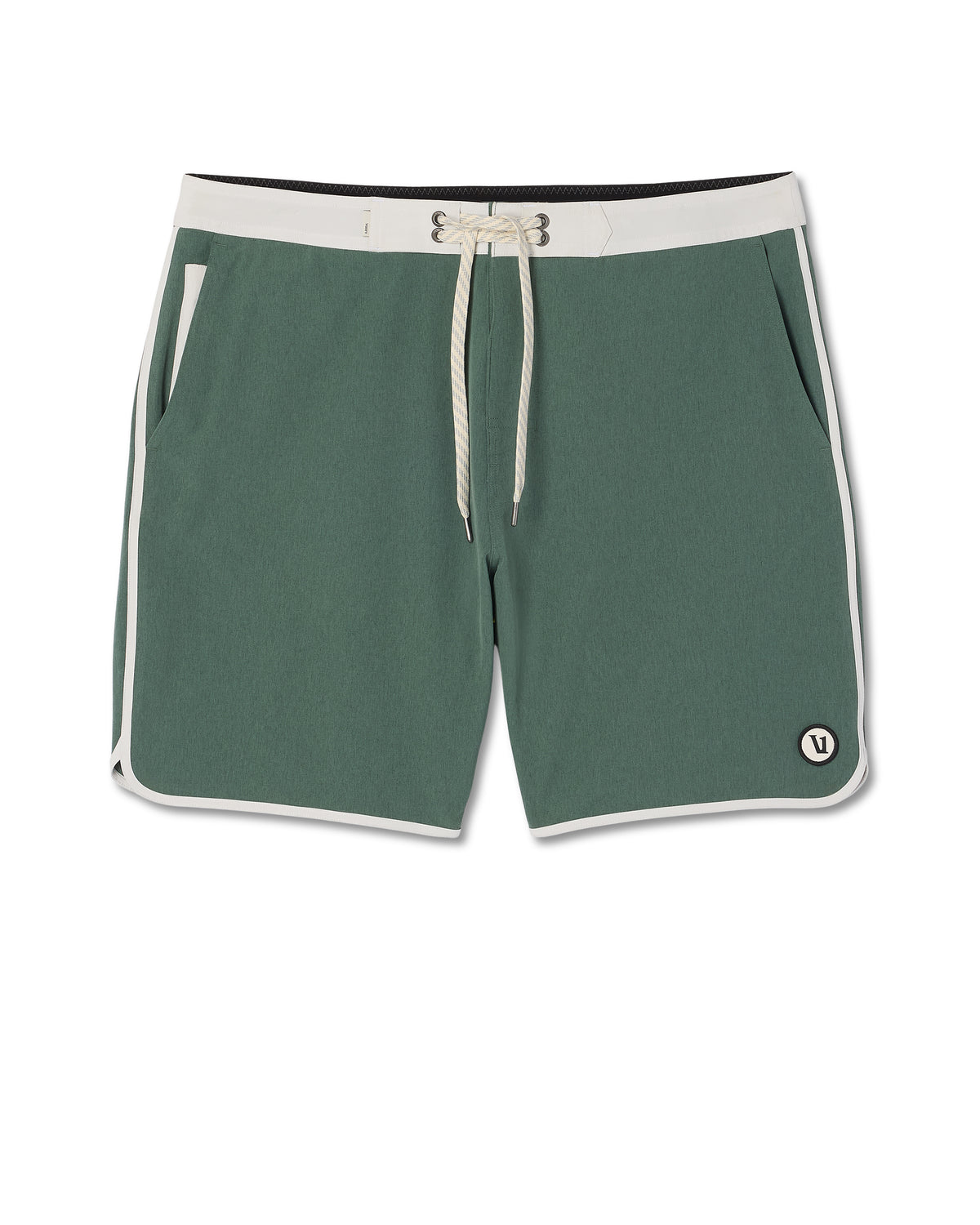 Men Vuori Men's Cruise Boardshort 7" Agate Green Linen Texture