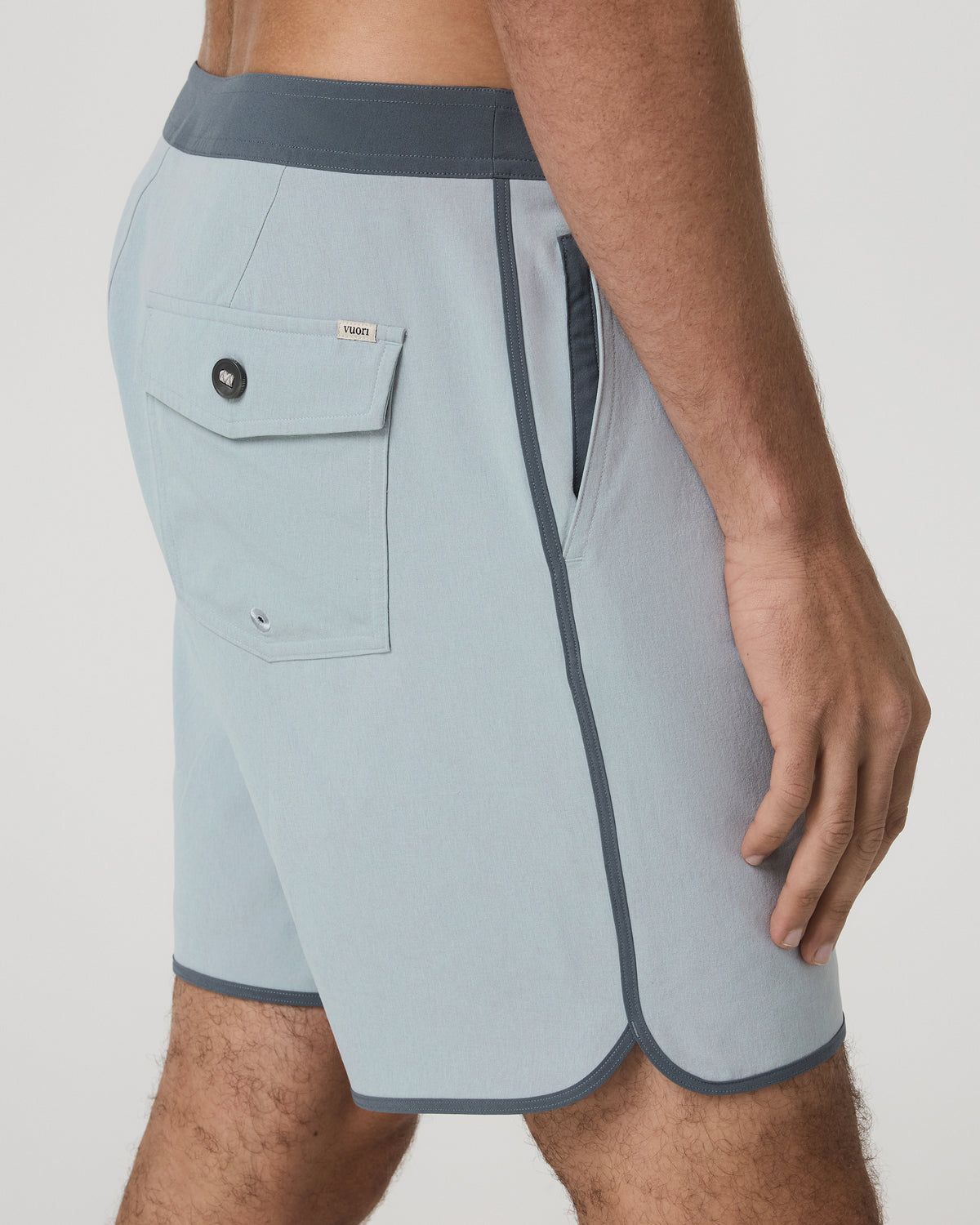Men Vuori Cruise Boardshort 7" Men's Blue Haze Linen Swim Shorts