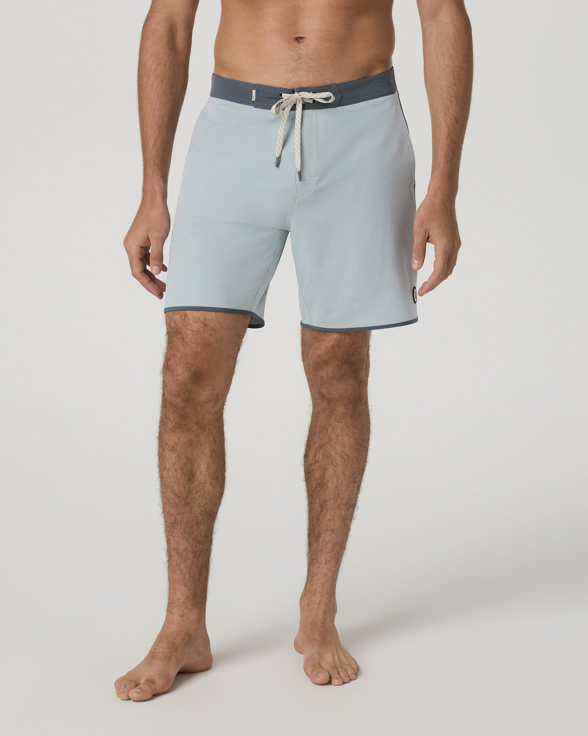 Men Vuori Cruise Boardshort 7" Men's Blue Haze Linen Swim Shorts