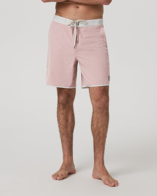 Men Vuori Cruise Boardshort 7" Men's Mauve Linen Texture Shorts