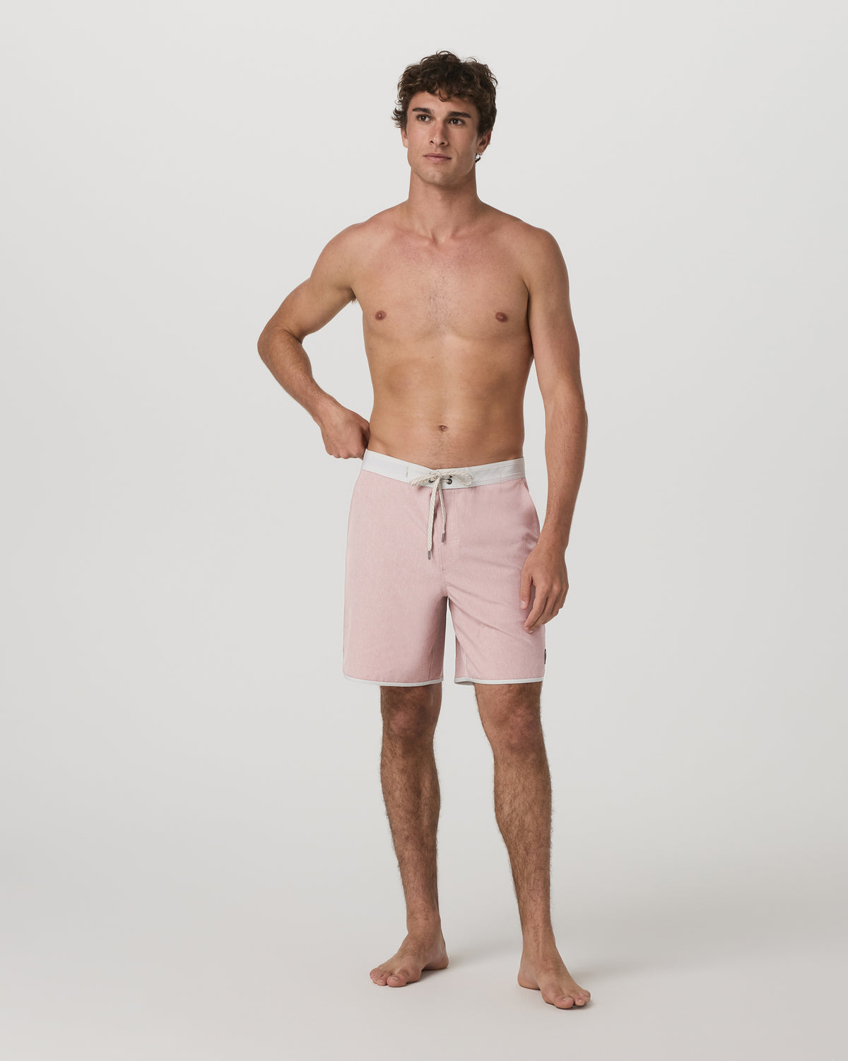 Men Vuori Cruise Boardshort 7" Men's Mauve Linen Texture Shorts