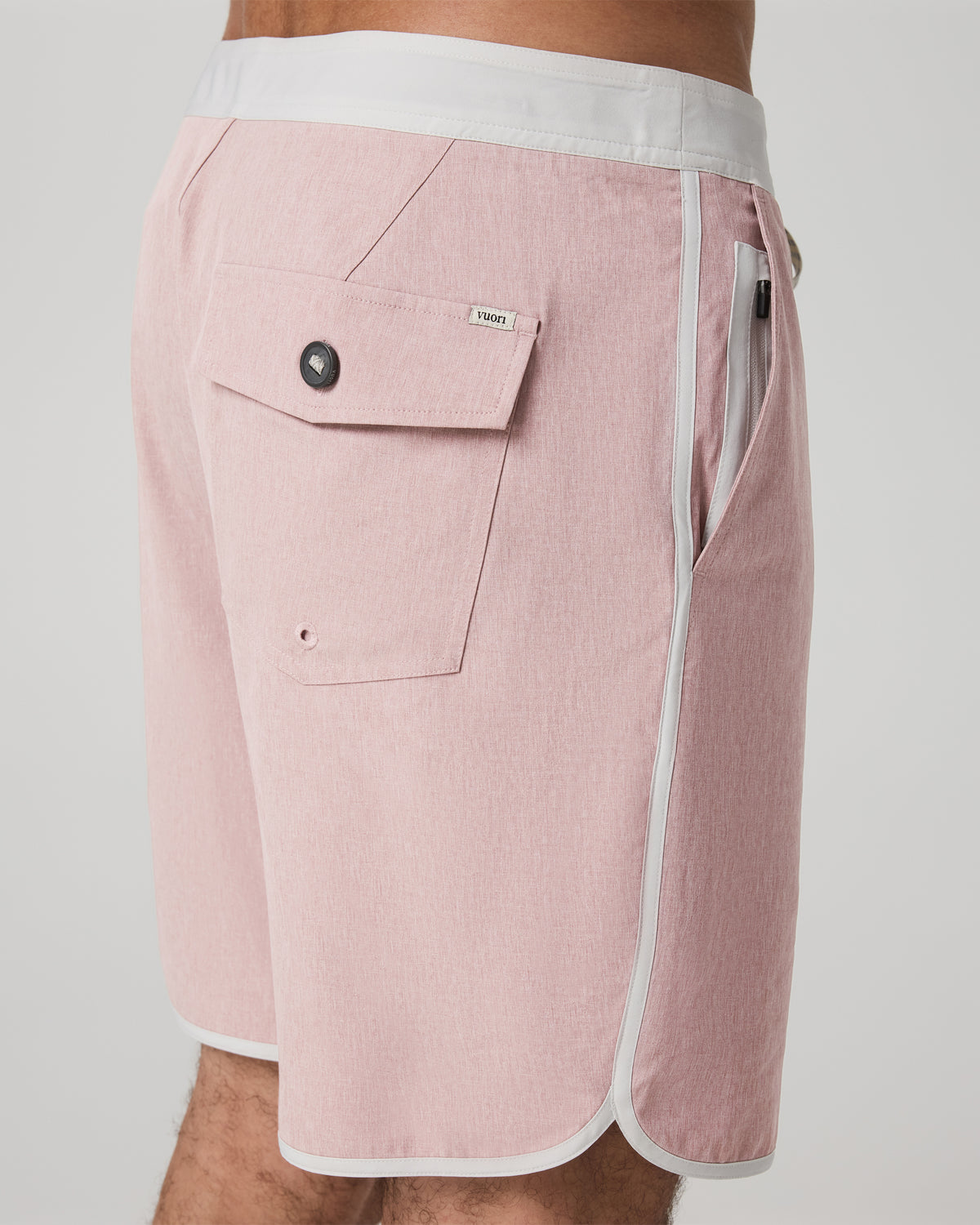 Men Vuori Cruise Boardshort 7" Men's Mauve Linen Texture Shorts