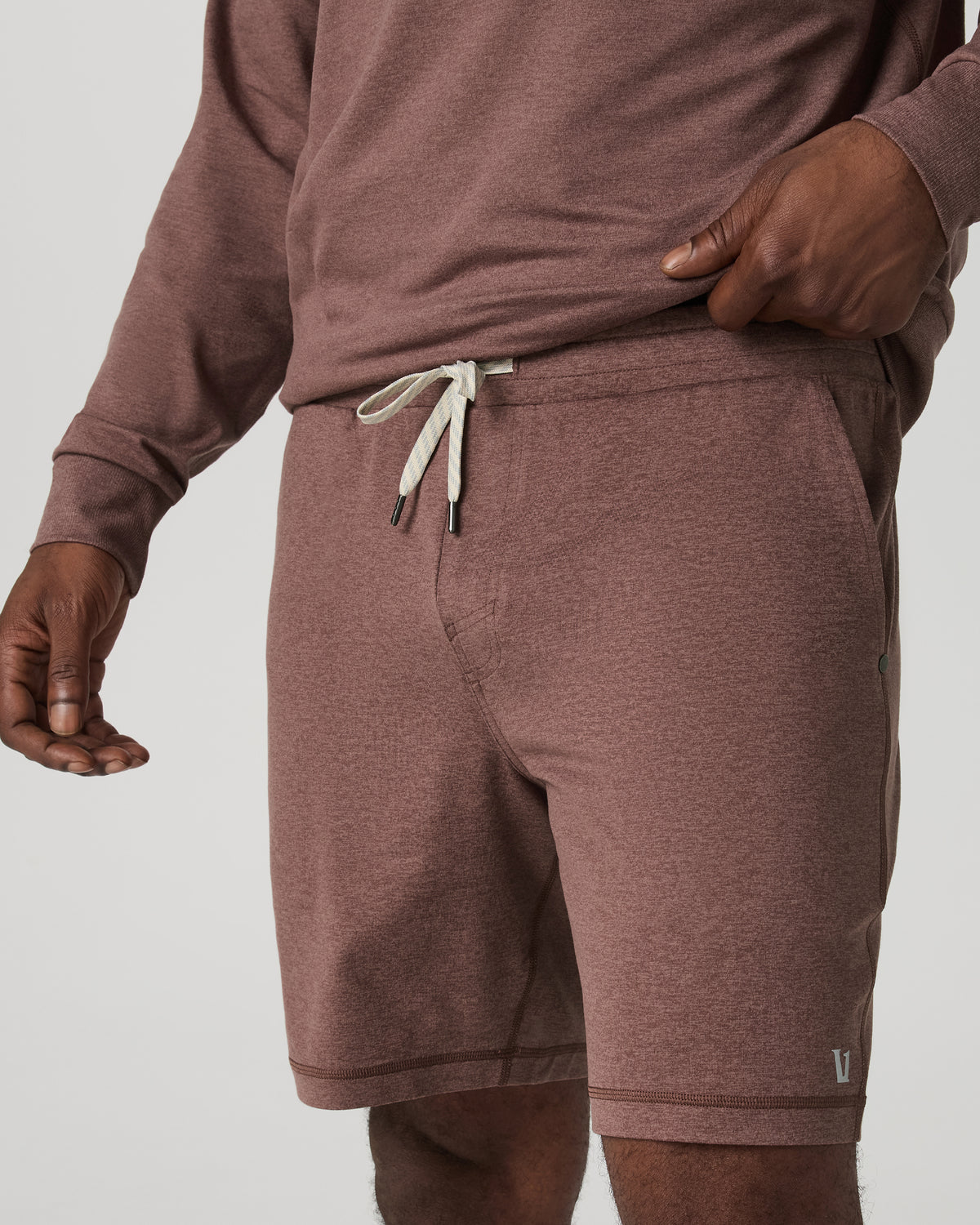 Men Vuori Ponto Performance Short 7" Men's Sable Heather Shorts