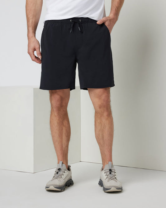 Men Vuori Kore Elevate Short Lined 7" Men's Black Shorts with Zip Pockets