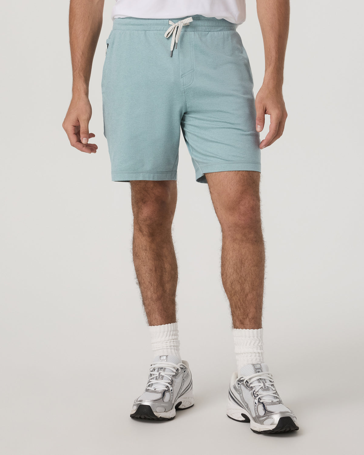 Men Vuori Men's Ponto Performance Short 7" Misty Blue Heather