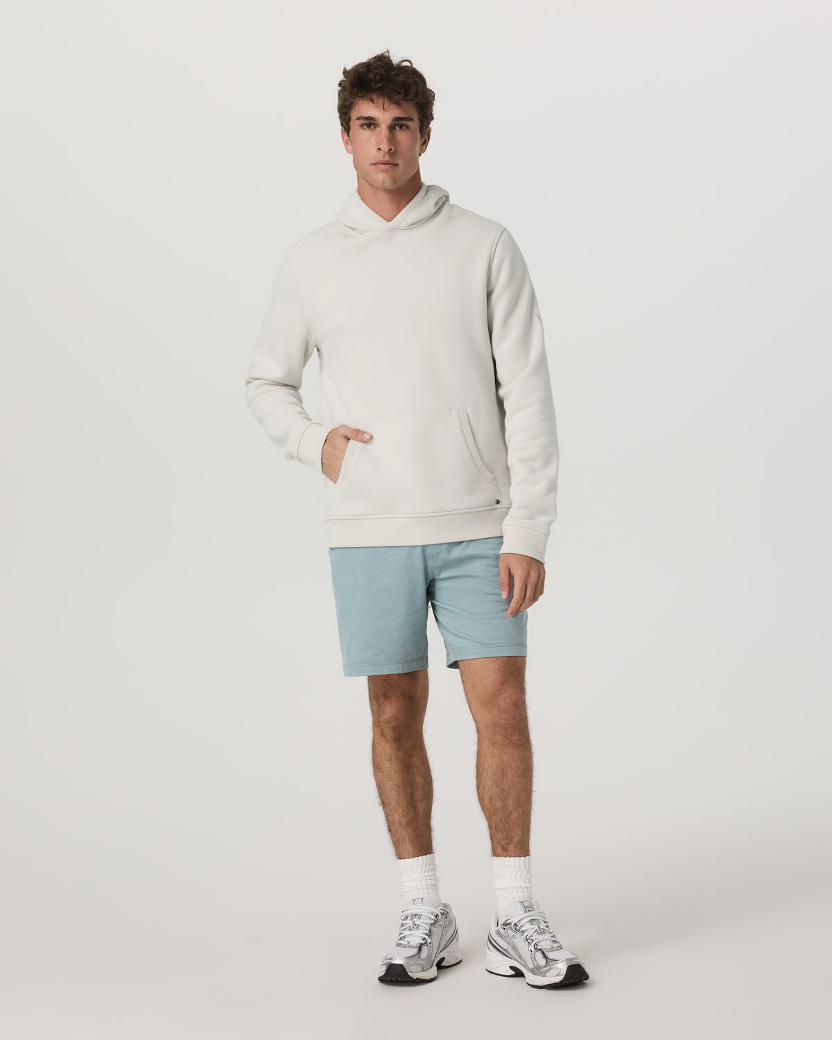 Men Vuori Men's Ponto Performance Short 7" Misty Blue Heather