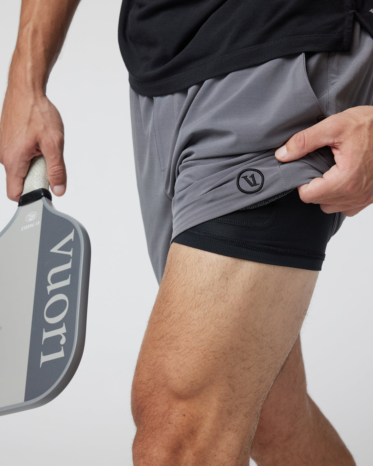 Men Vuori Elevate Kore Short Lined 7" Men's Zinc Performance Shorts