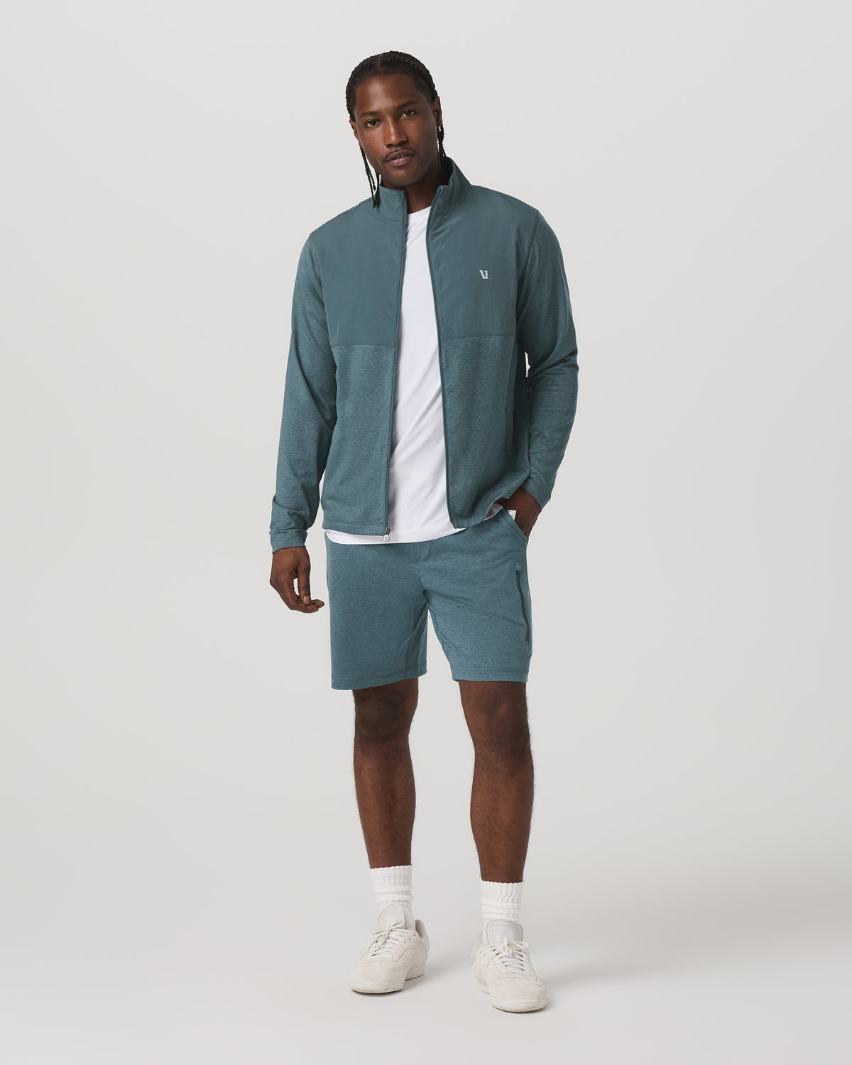 Men Vuori Men's Sunday Performance Short 8" Blue Sea Heather